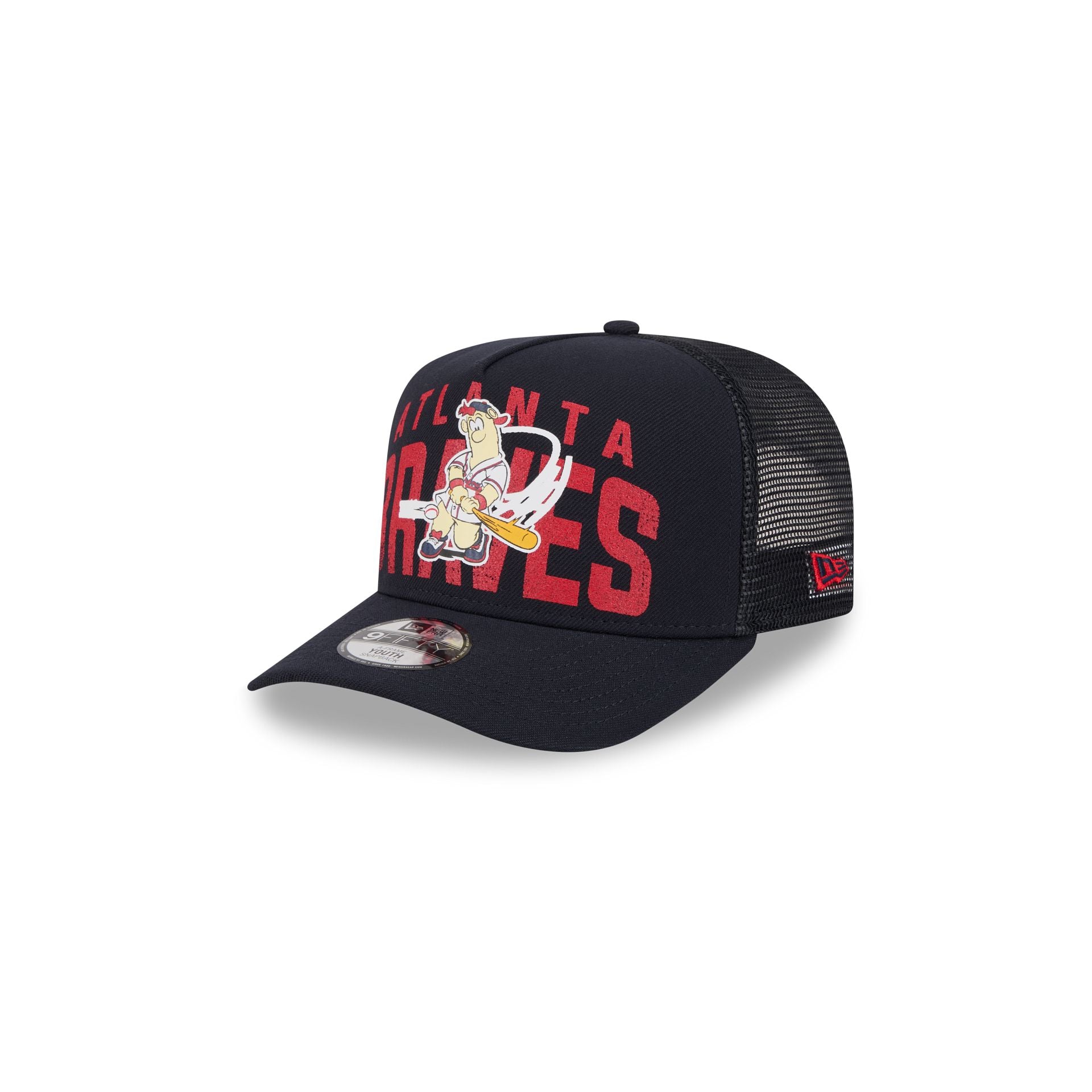 Atlanta Braves Logo Fade Kids 9Fifty A-Frame Trucker Hat