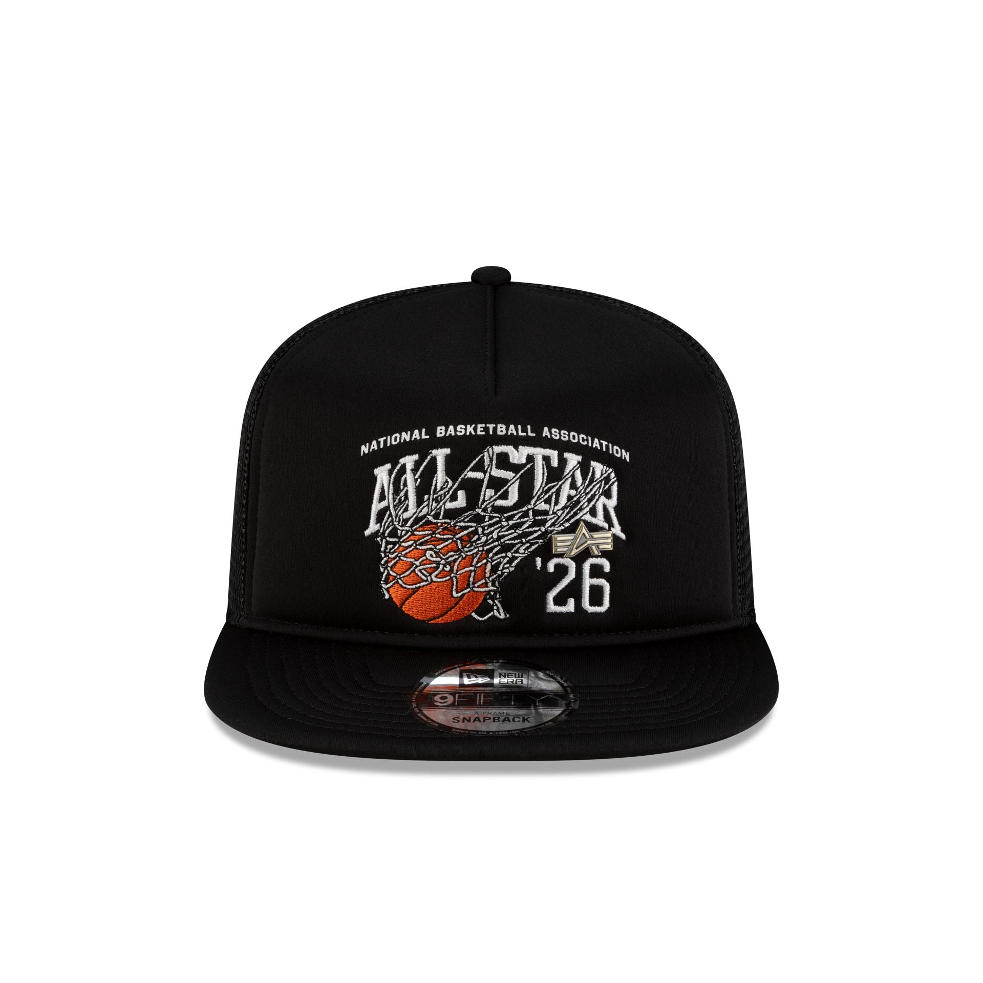 Alternative view of Alpha Industries 2026 Nba All-Star Game Black 9Fifty A-Frame Trucker Hat