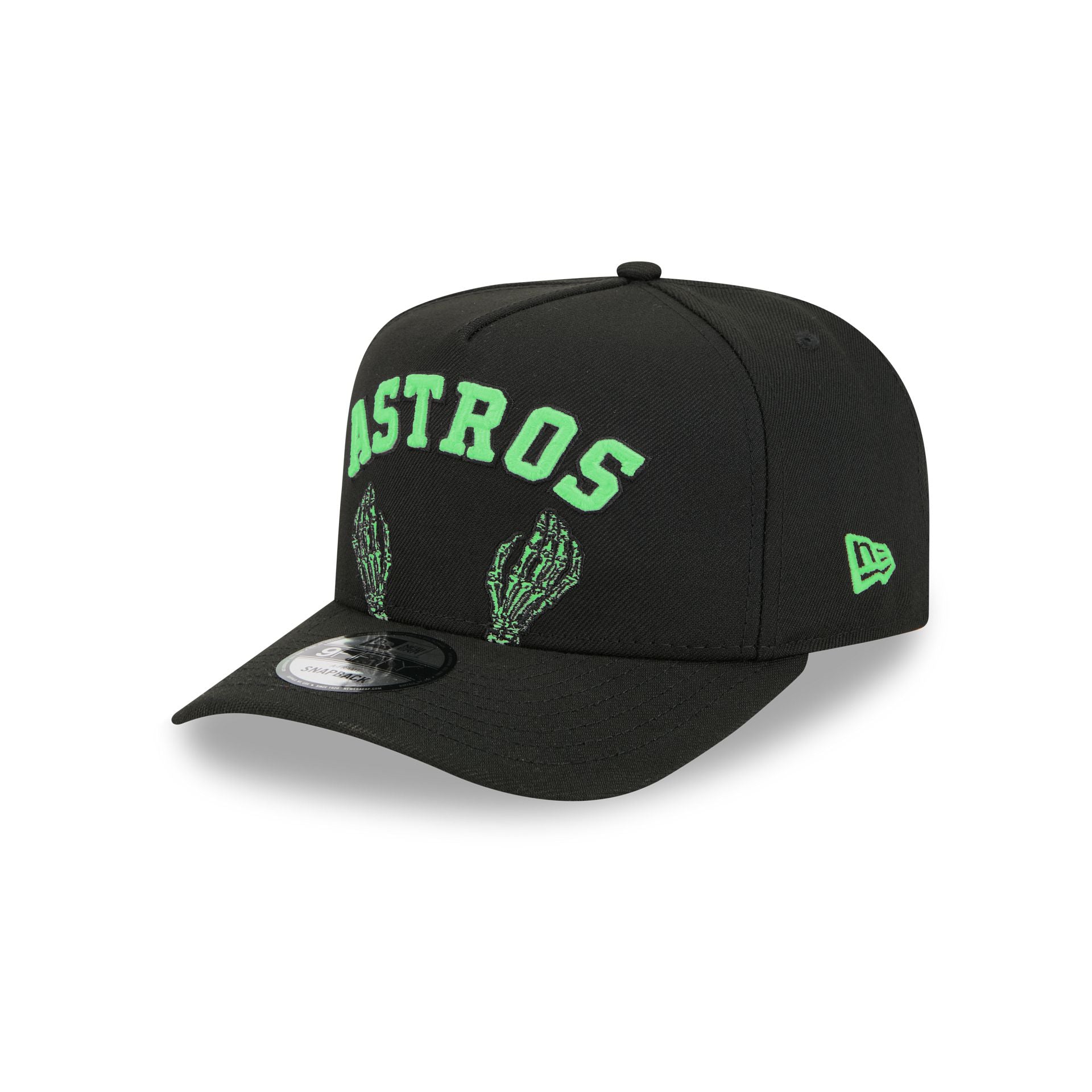 Alternative view of Houston Astros Skeletal Script 9Fifty A-Frame Snapback Hat