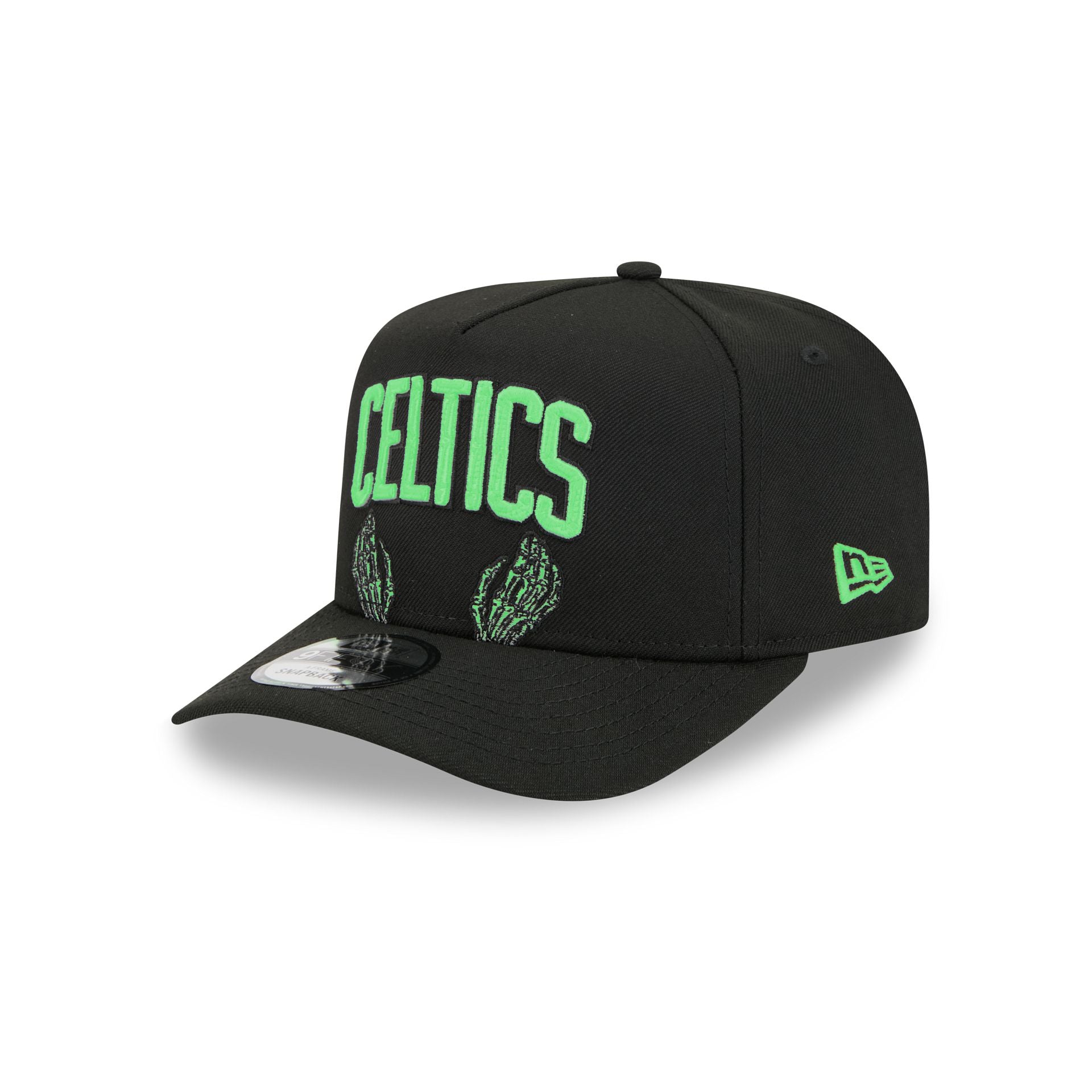Alternative view of Boston Celtics Skeletal Script 9Fifty A-Frame Snapback Hat