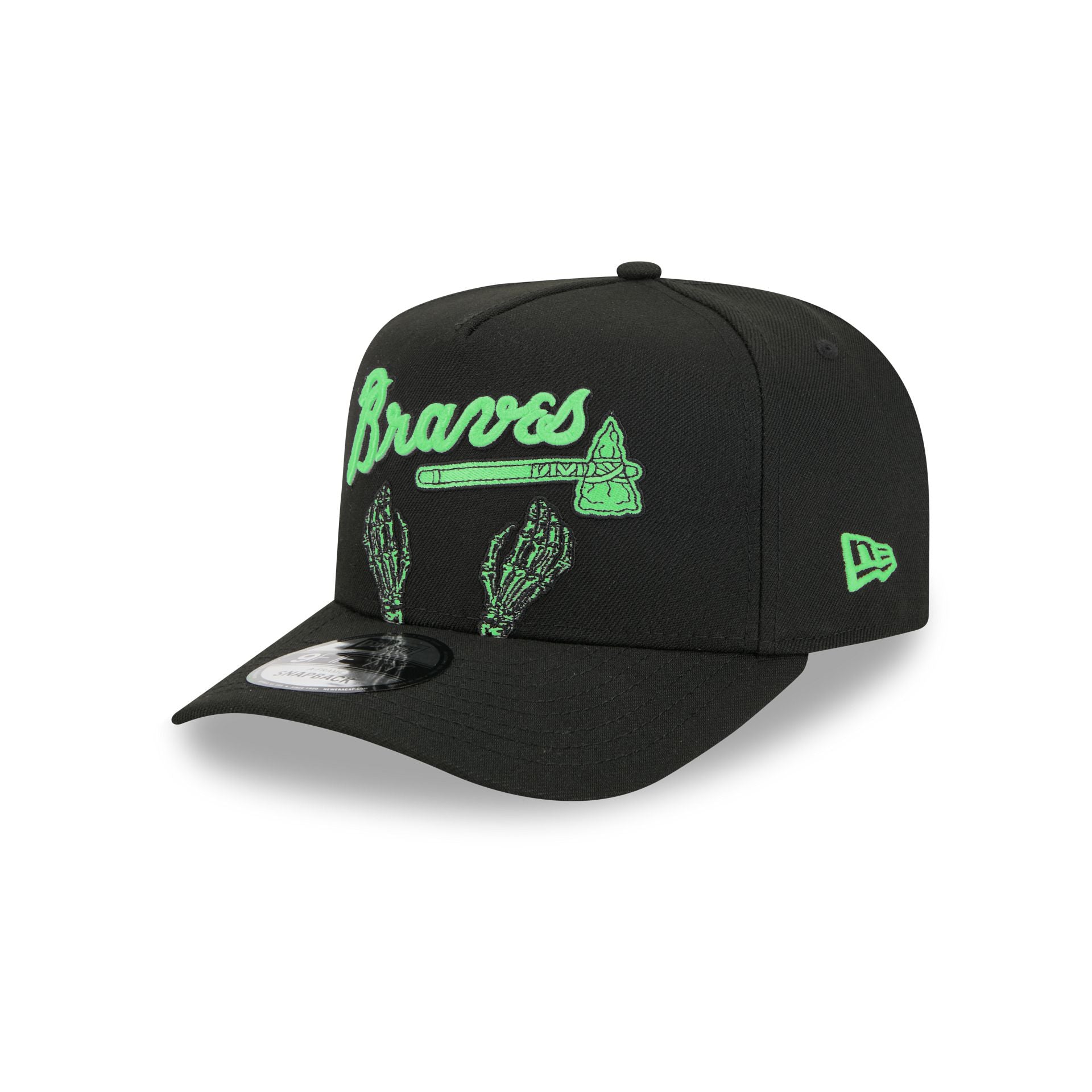Alternative view of Atlanta Braves Skeletal Script 9Fifty A-Frame Snapback Hat