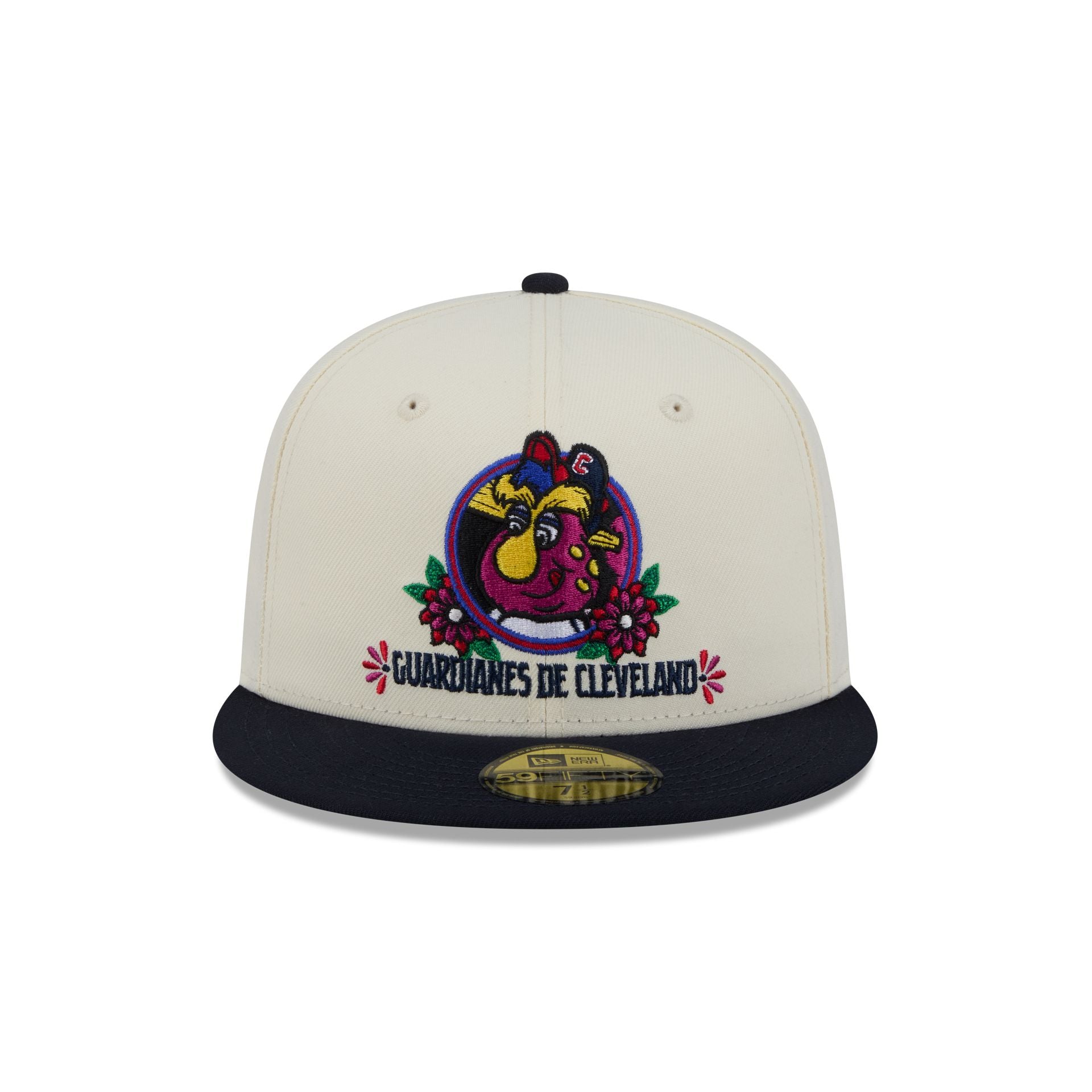 Alternative view of Cleveland Guardians Day Of The Dead Sugar Skull Mascot 59Fifty Fitted Hat