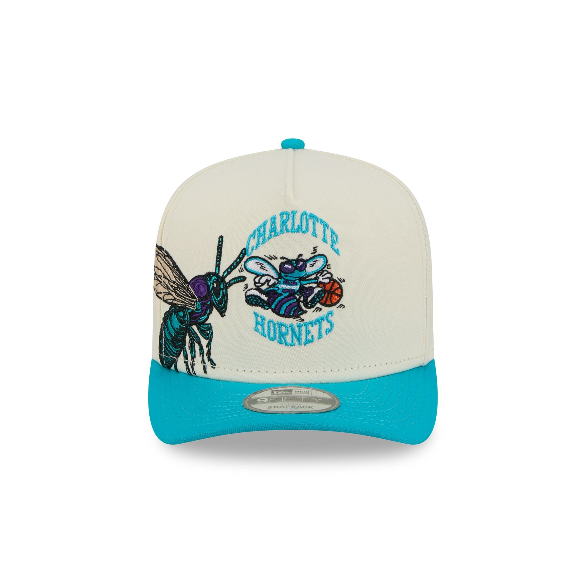 Alternative view of Charlotte Hornets 1988-2002 Hardwood Classics Chrome White 9Fifty A-Frame Snapback Hat
