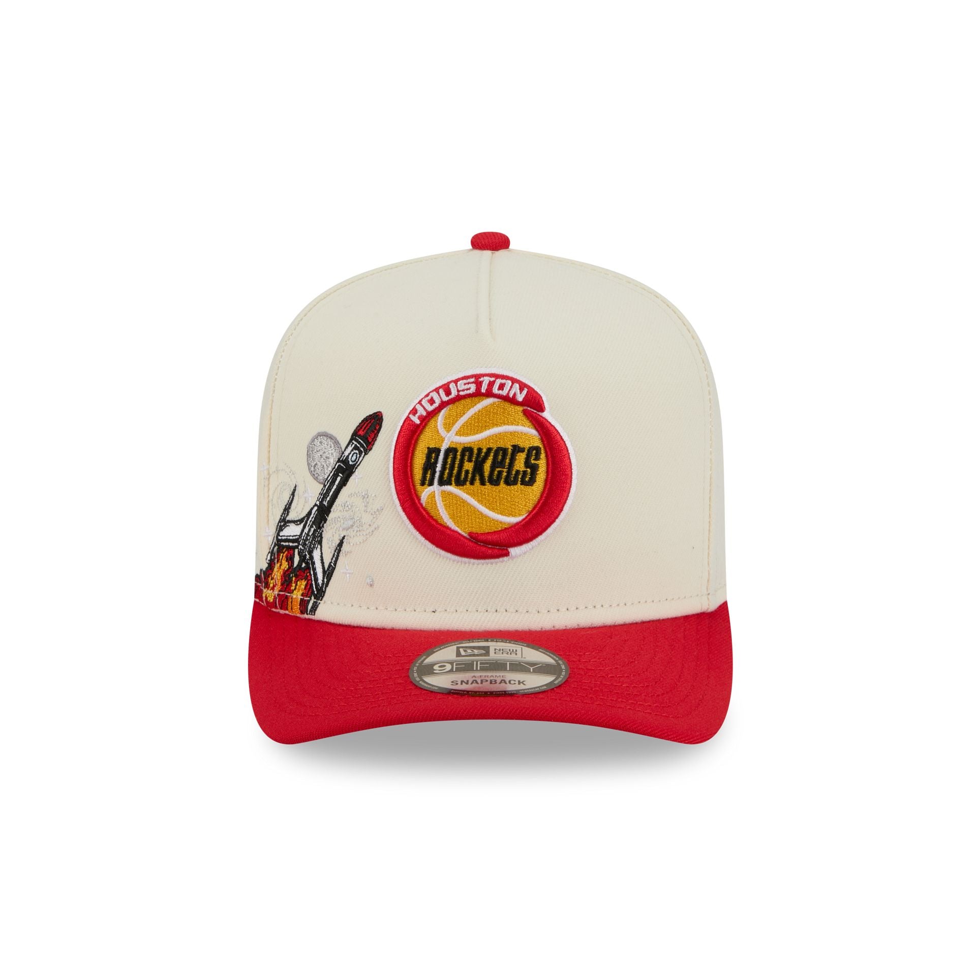 Alternative view of Houston Rockets 1972-1994 Hardwood Classics Chrome White 9Fifty A-Frame Snapback Hat