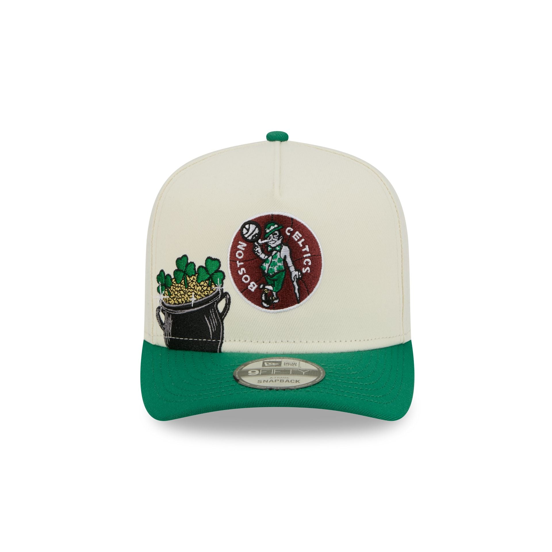 Alternative view of Boston Celtics 1968-1977 Hardwood Classics Chrome White 9Fifty A-Frame Snapback Hat