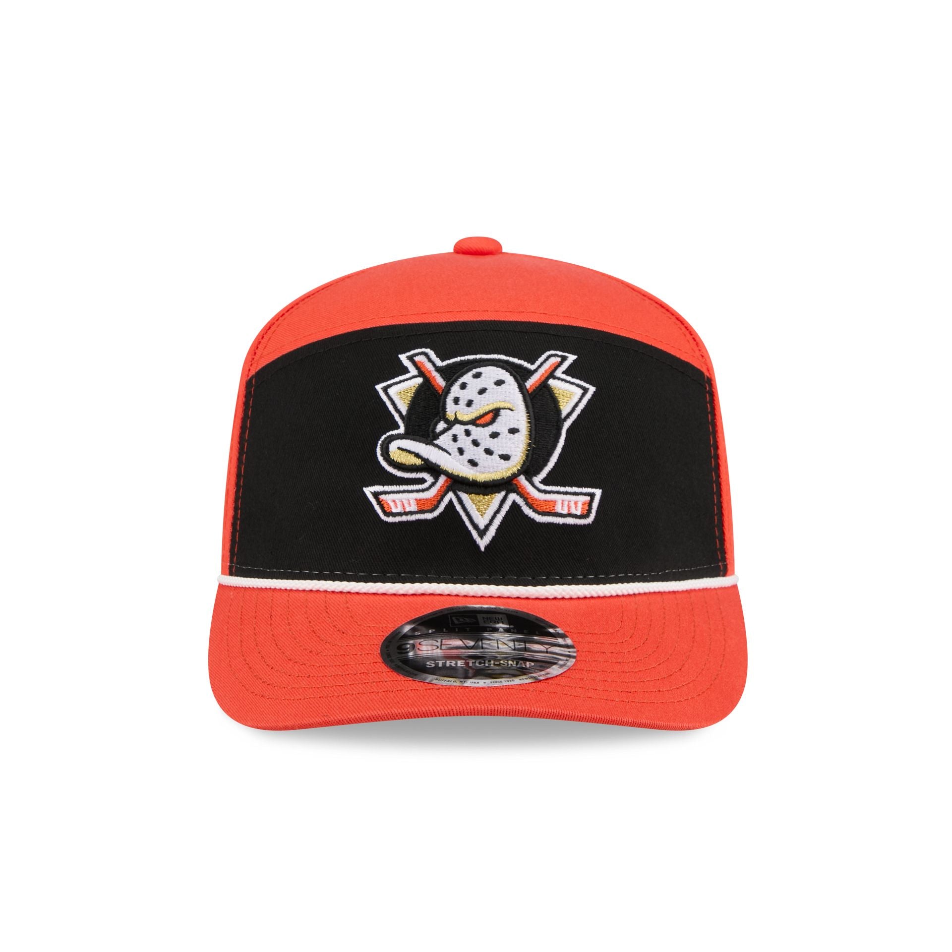 Alternative view of Anaheim Ducks Split Panel 9Seventy Stretch-Snap Hat