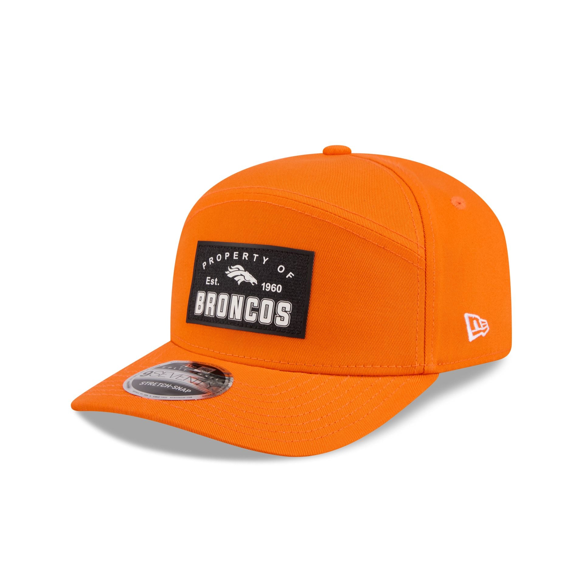 Denver Broncos Property Of Patch Split Panel 9Seventy Stretch-Snap Hat