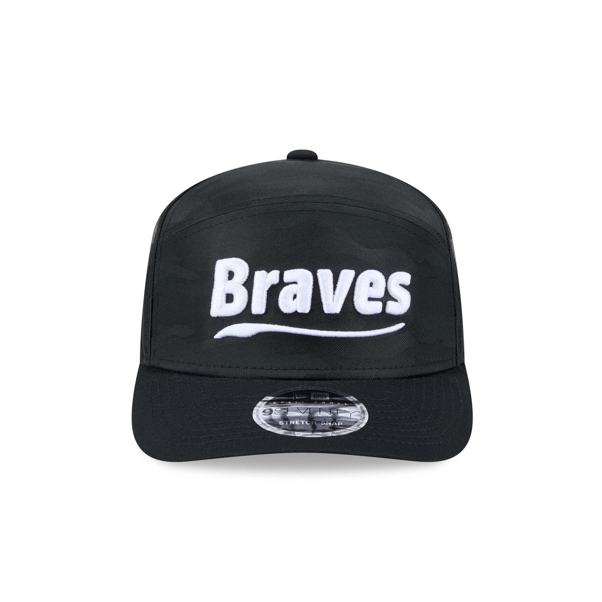 Alternative view of Atlanta Braves Black Camo Split Panel 9Seventy Stretch-Snap Hat