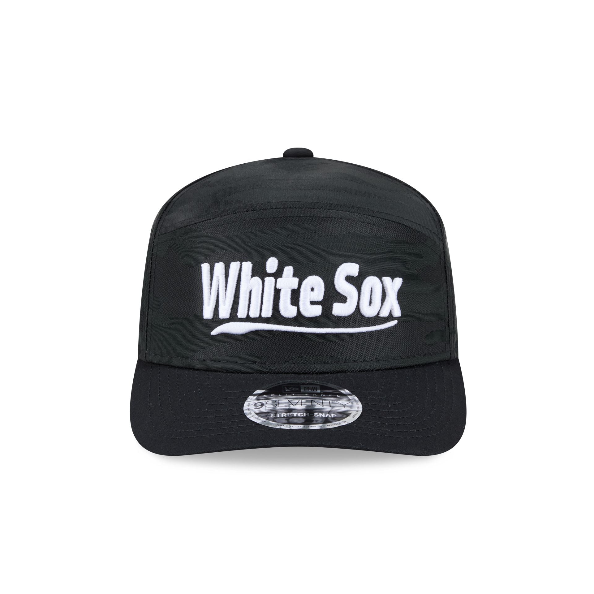 Alternative view of Chicago White Sox Black Camo Split Panel 9Seventy Stretch-Snap Hat
