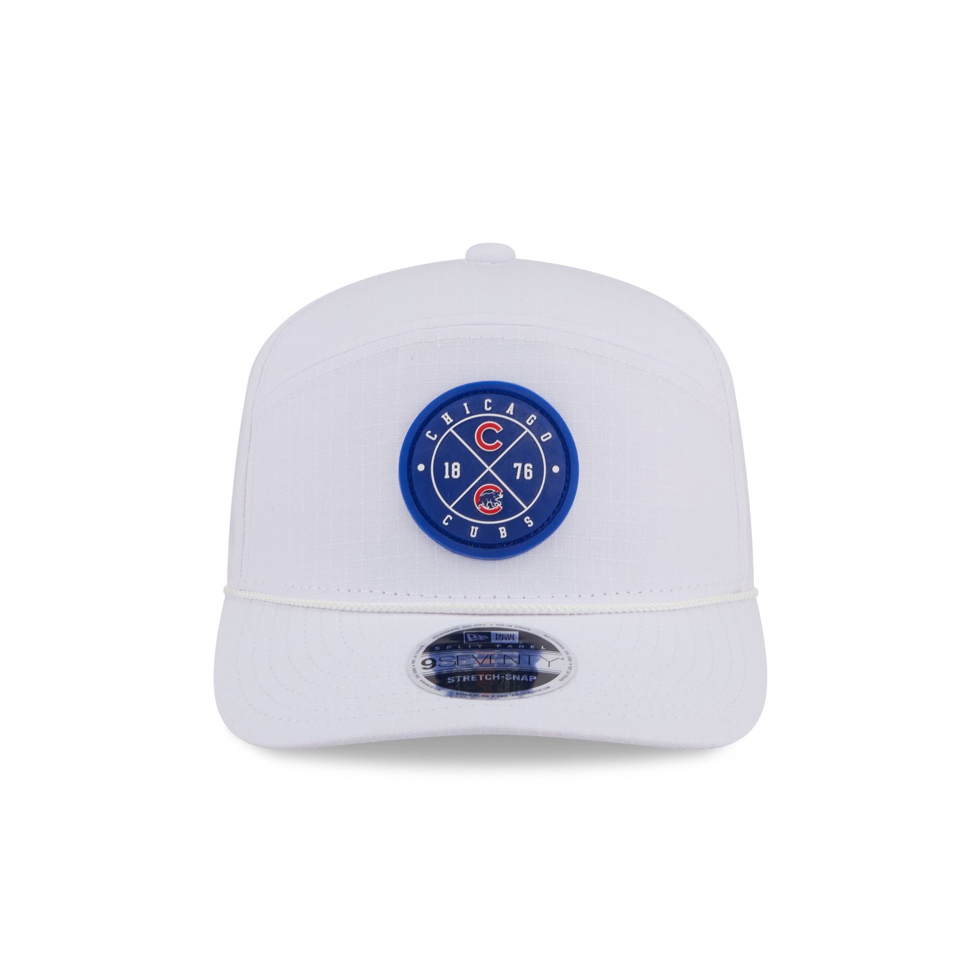 Alternative view of Chicago Cubs Circle Logo White Split Panel 9Seventy Stretch-Snap Hat