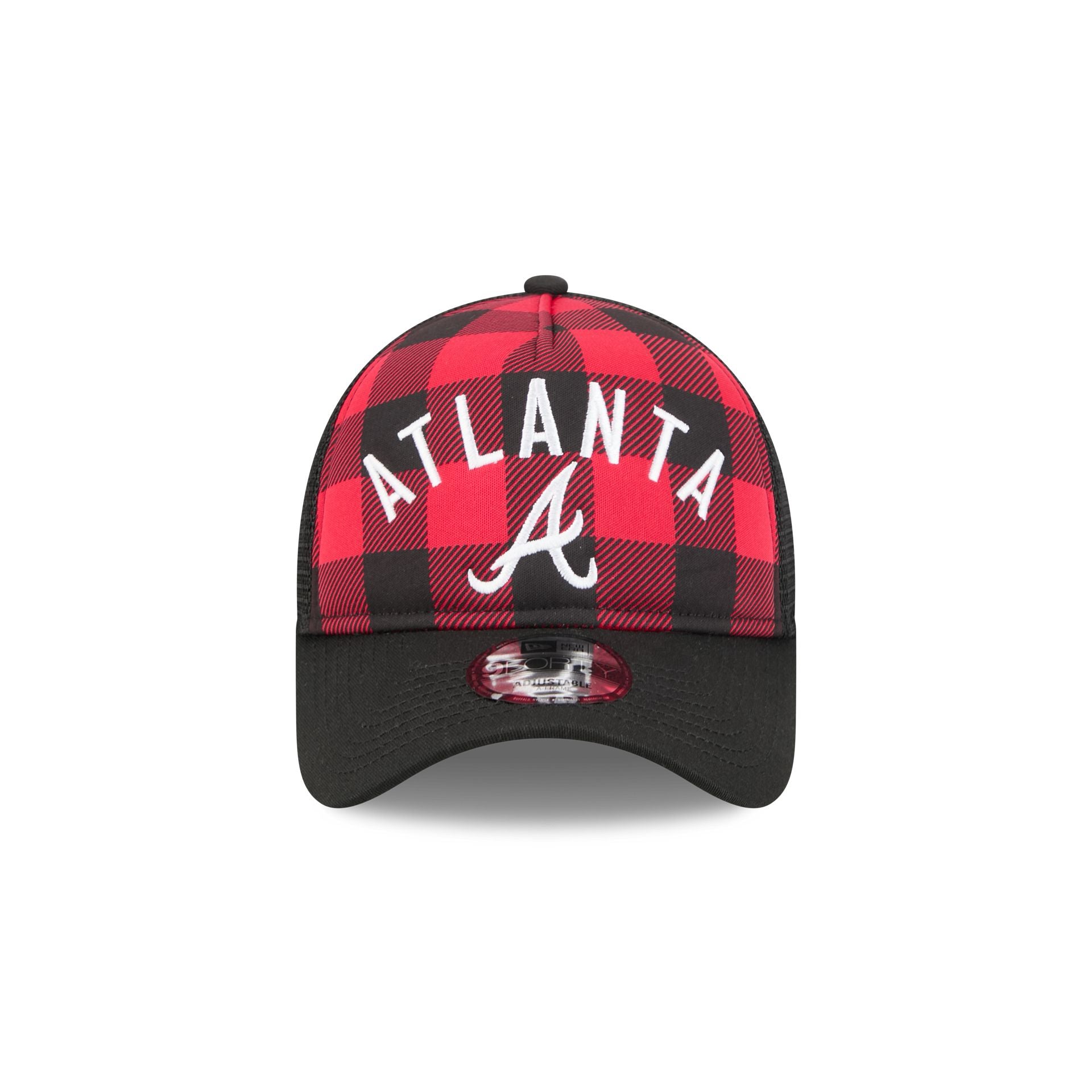 Alternative view of Atlanta Braves Evergreen Check 9Forty A-Frame Trucker Hat