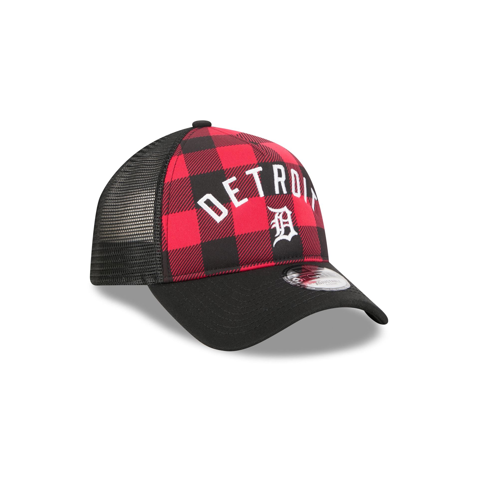 Detroit Tigers Evergreen Check 9Forty A-Frame Trucker Hat - Image 3