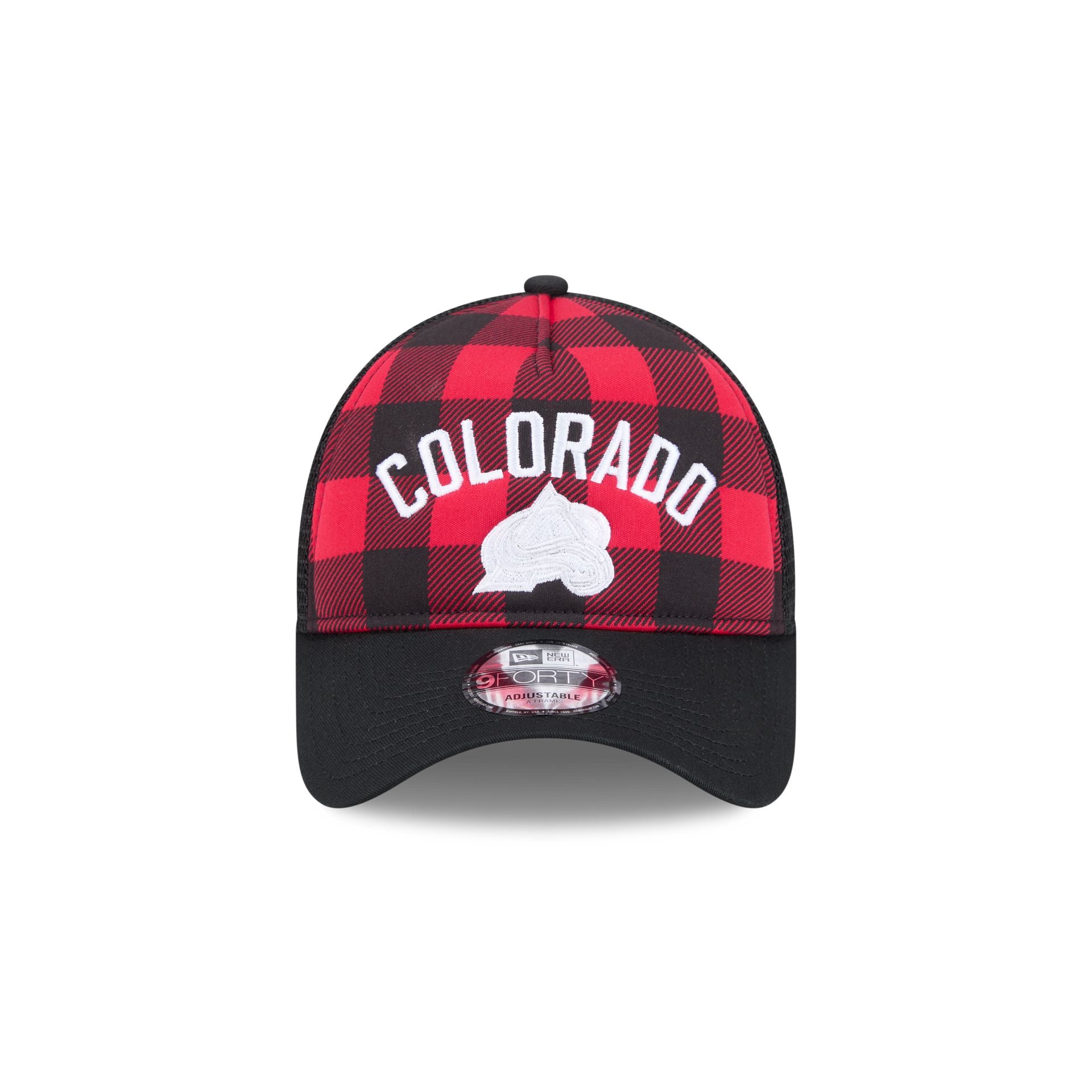 Alternative view of Colorado Avalanche Evergreen Check 9Forty A-Frame Trucker Hat