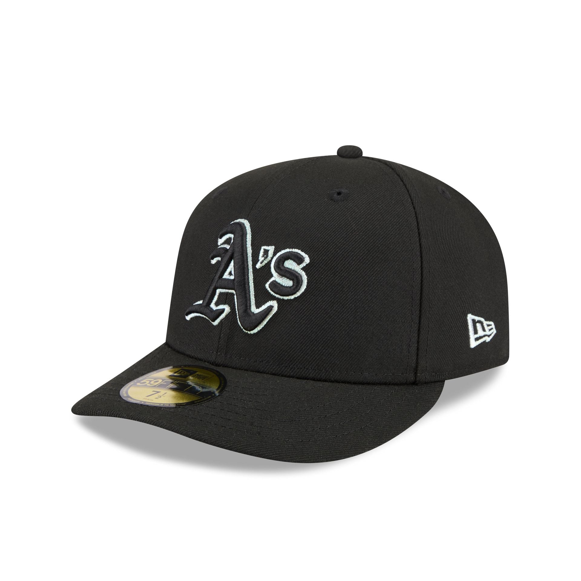 Athletics Black Pre-Curve 59Fifty Fitted Hat