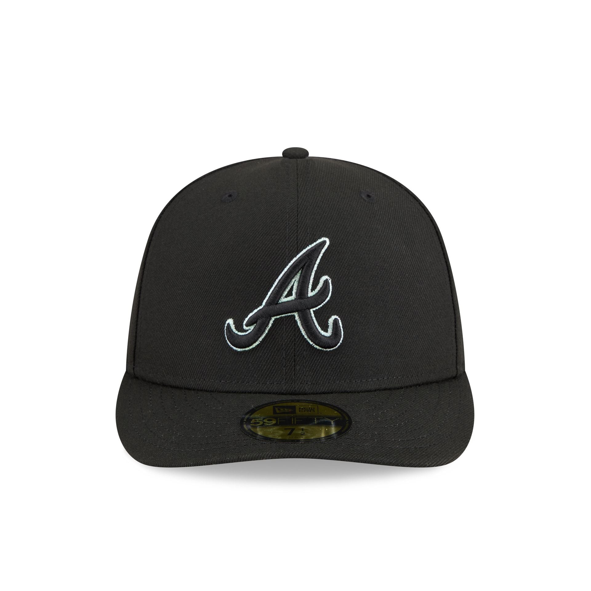 Atlanta Braves Black Pre-Curve 59Fifty Fitted Hat - Image 2