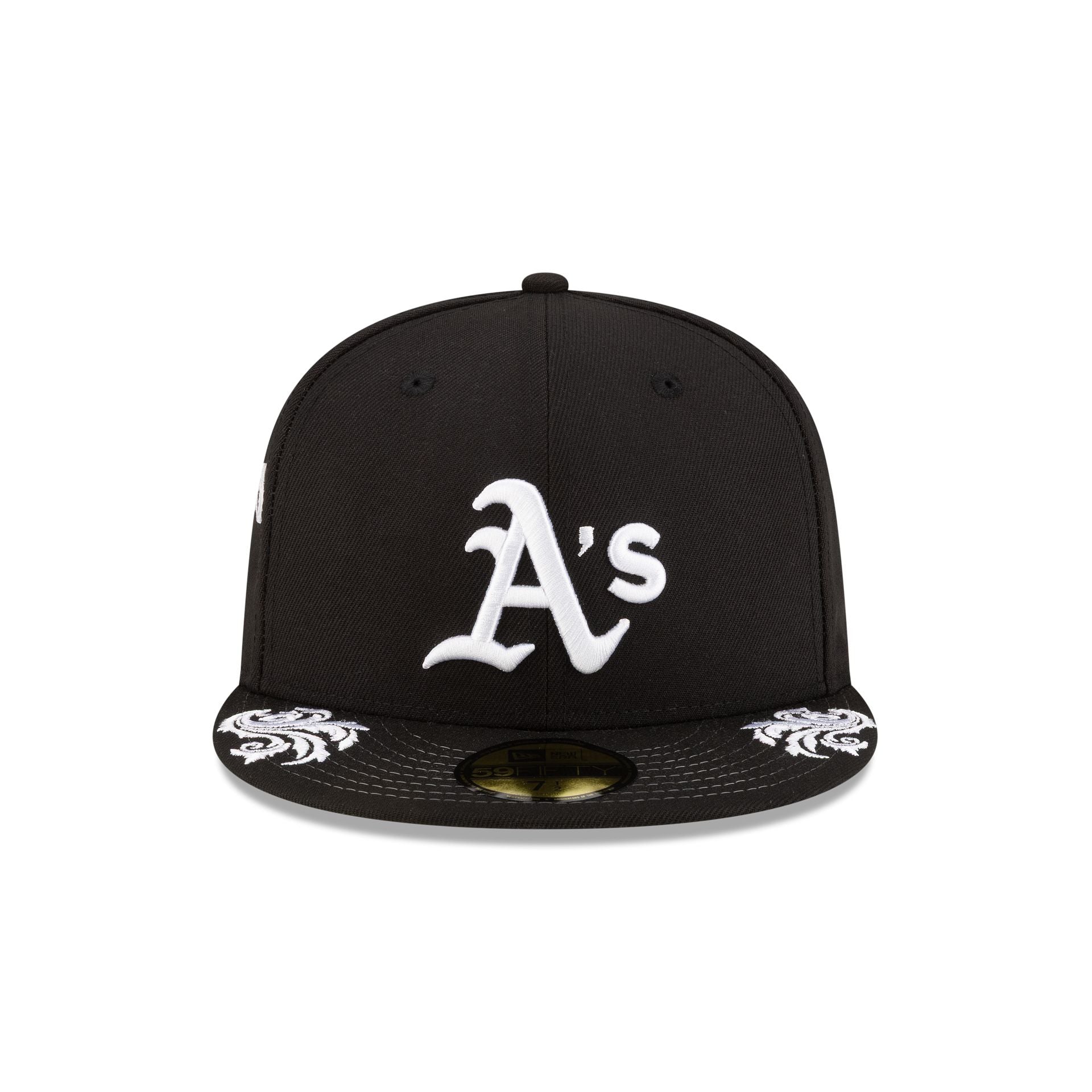 Alternative view of Athletics Script Black And White 59Fifty Fitted Hat