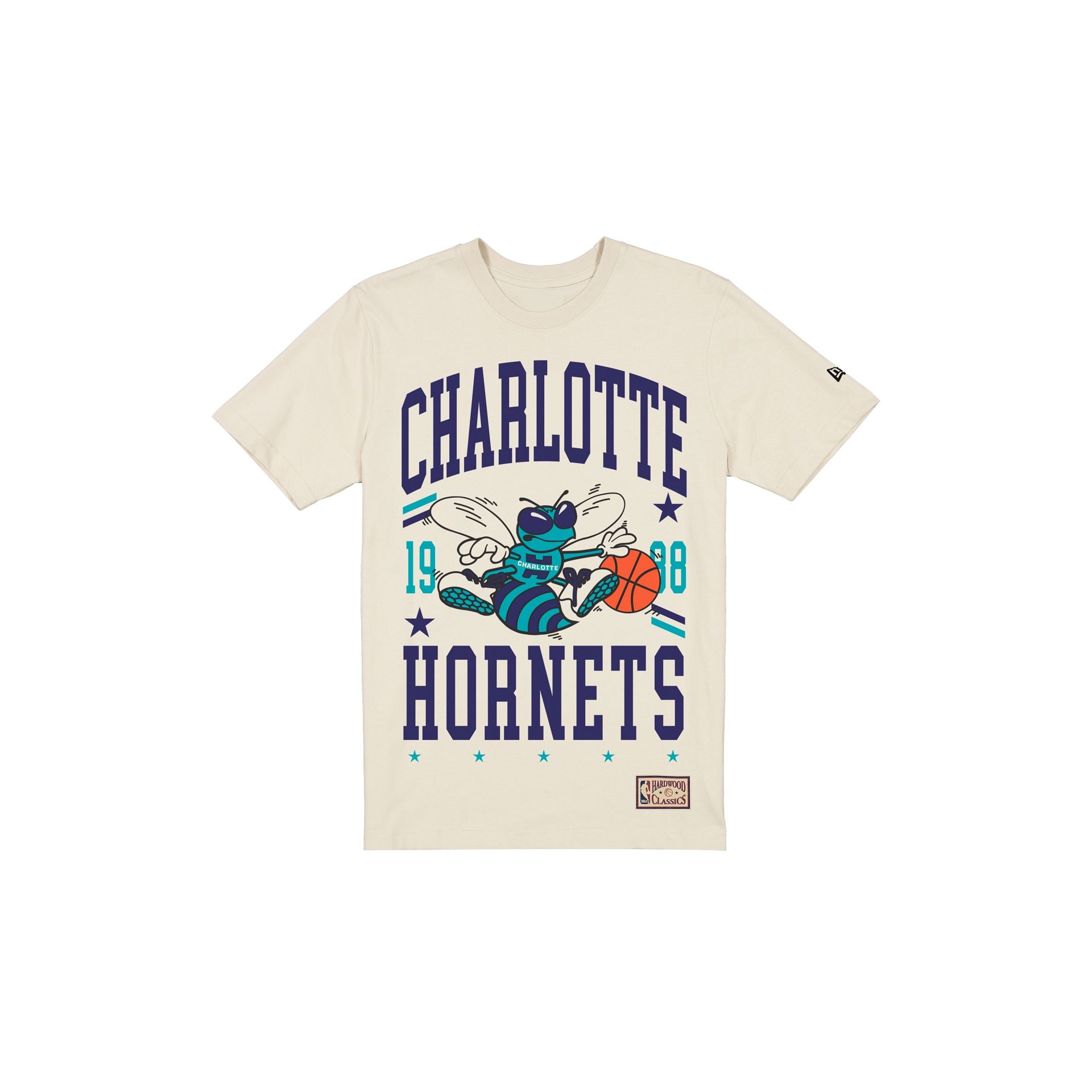 Charlotte Hornets 1988-2002 Hardwood Classics Chrome White T-Shirt