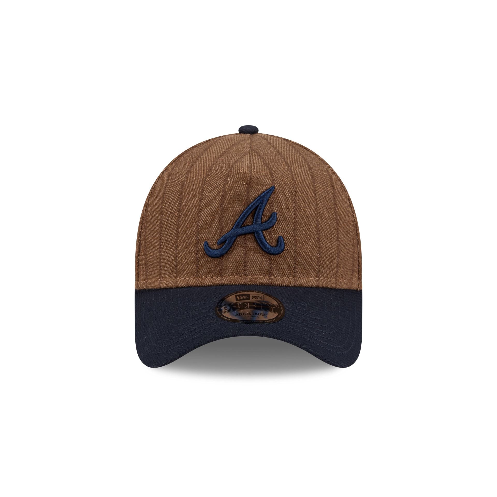 Alternative view of Atlanta Braves Three Looms Wool Pinstripe 9Forty A-Frame Snapback Hat