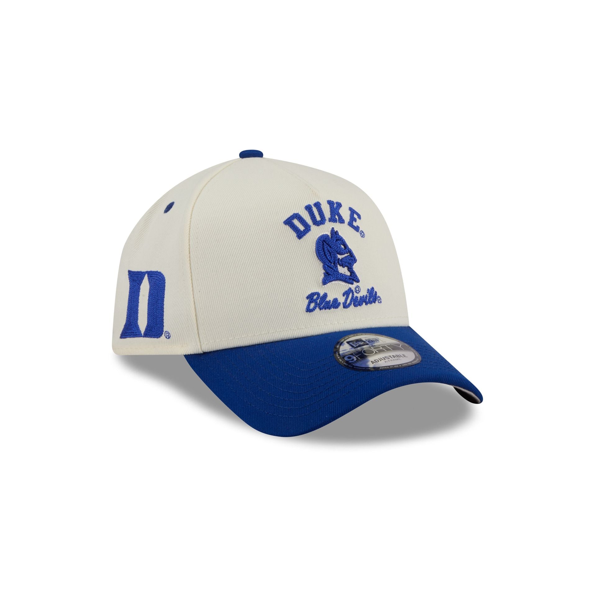 Duke Blue Devils Chrome White Arched 9Forty A-Frame Snapback Hat