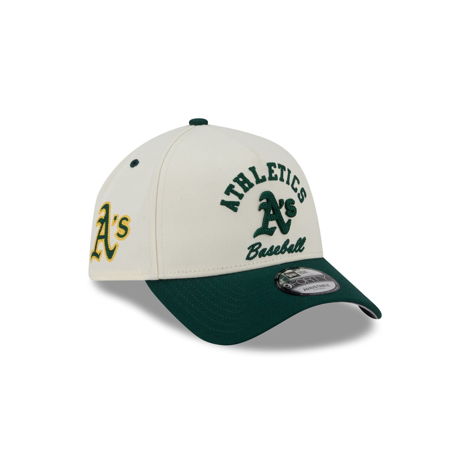 Athletics Chrome White Arched 9Forty A-Frame Snapback Hat