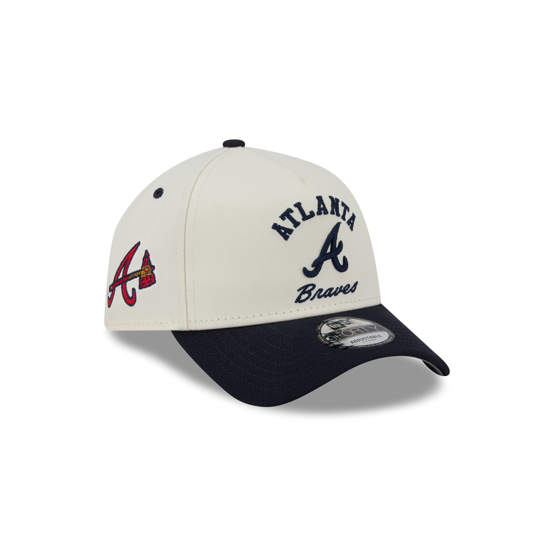 Atlanta Braves Chrome White Arched 9Forty A-Frame Snapback Hat
