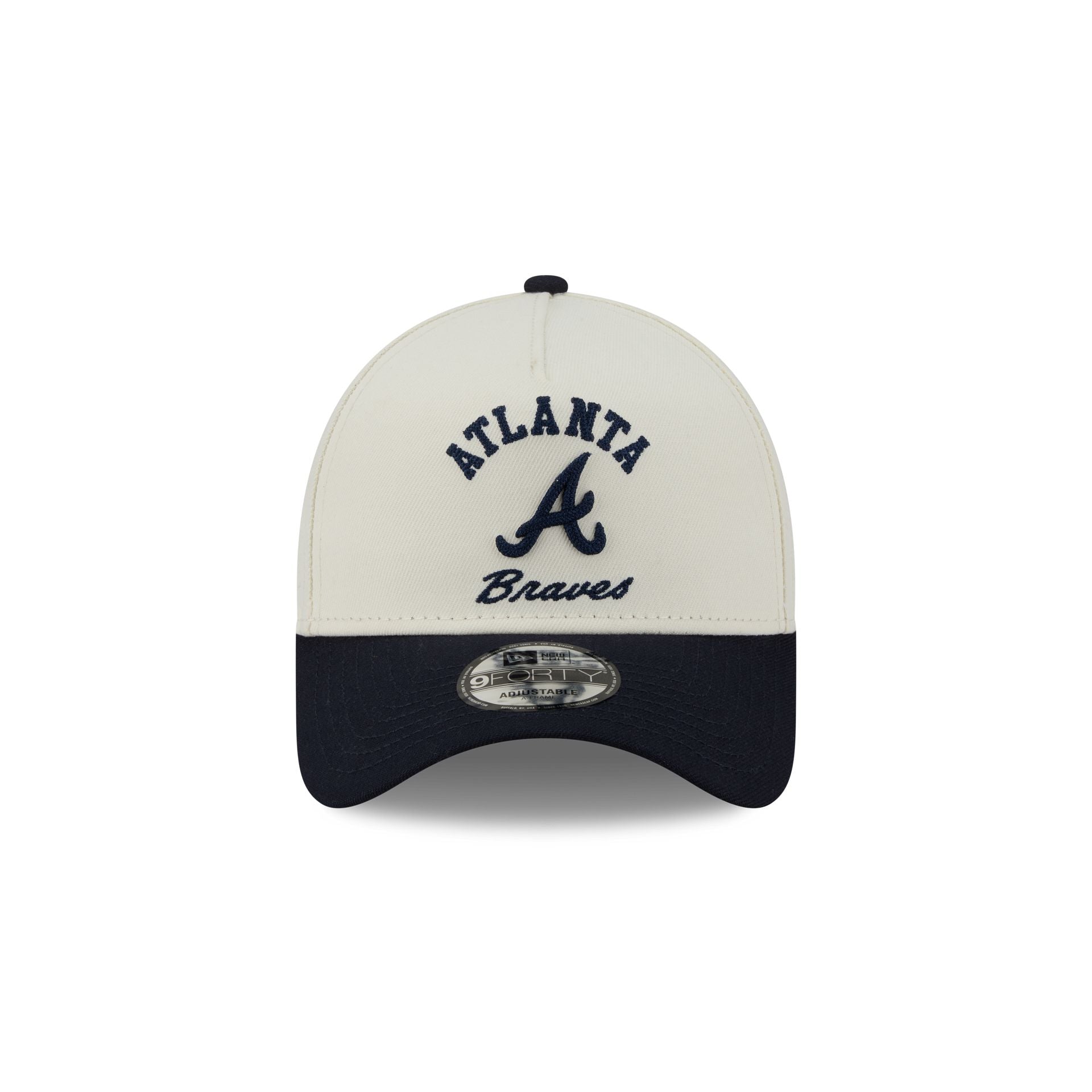 Alternative view of Atlanta Braves Chrome White Arched 9Forty A-Frame Snapback Hat