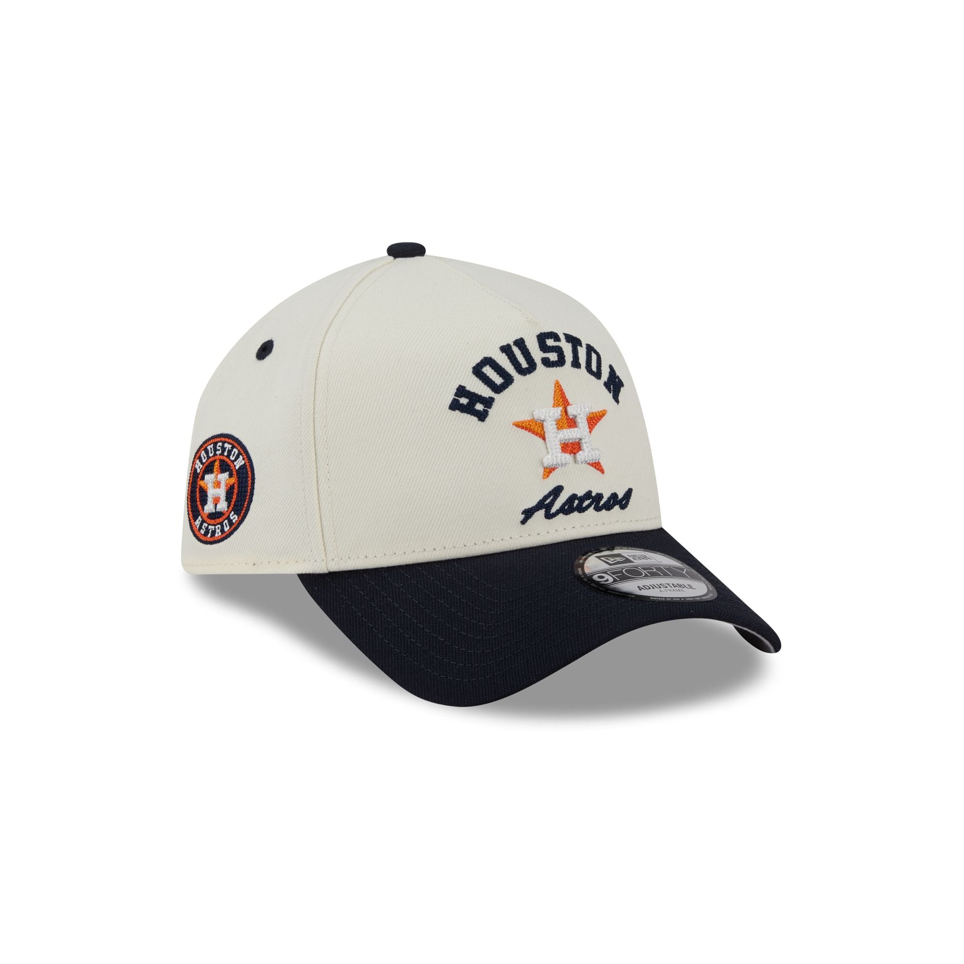 Houston Astros Chrome White Arched 9Forty A-Frame Snapback Hat