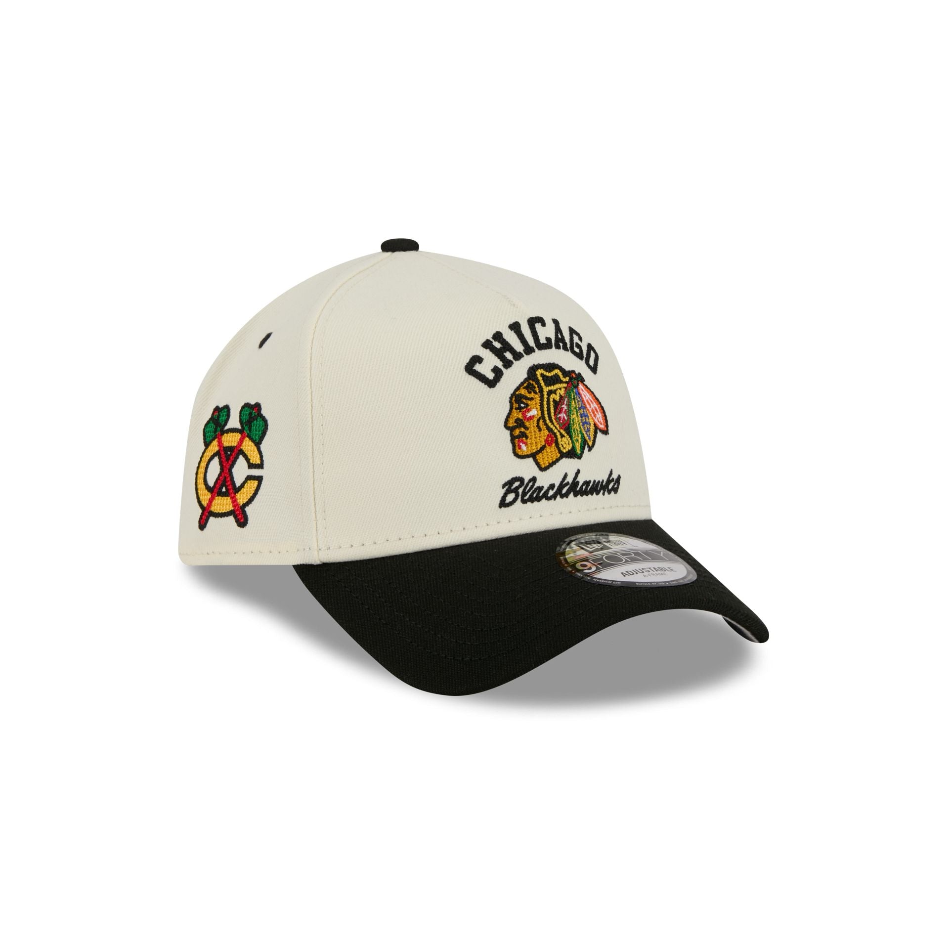 Chicago Blackhawks Chrome White Arched 9Forty A-Frame Snapback Hat