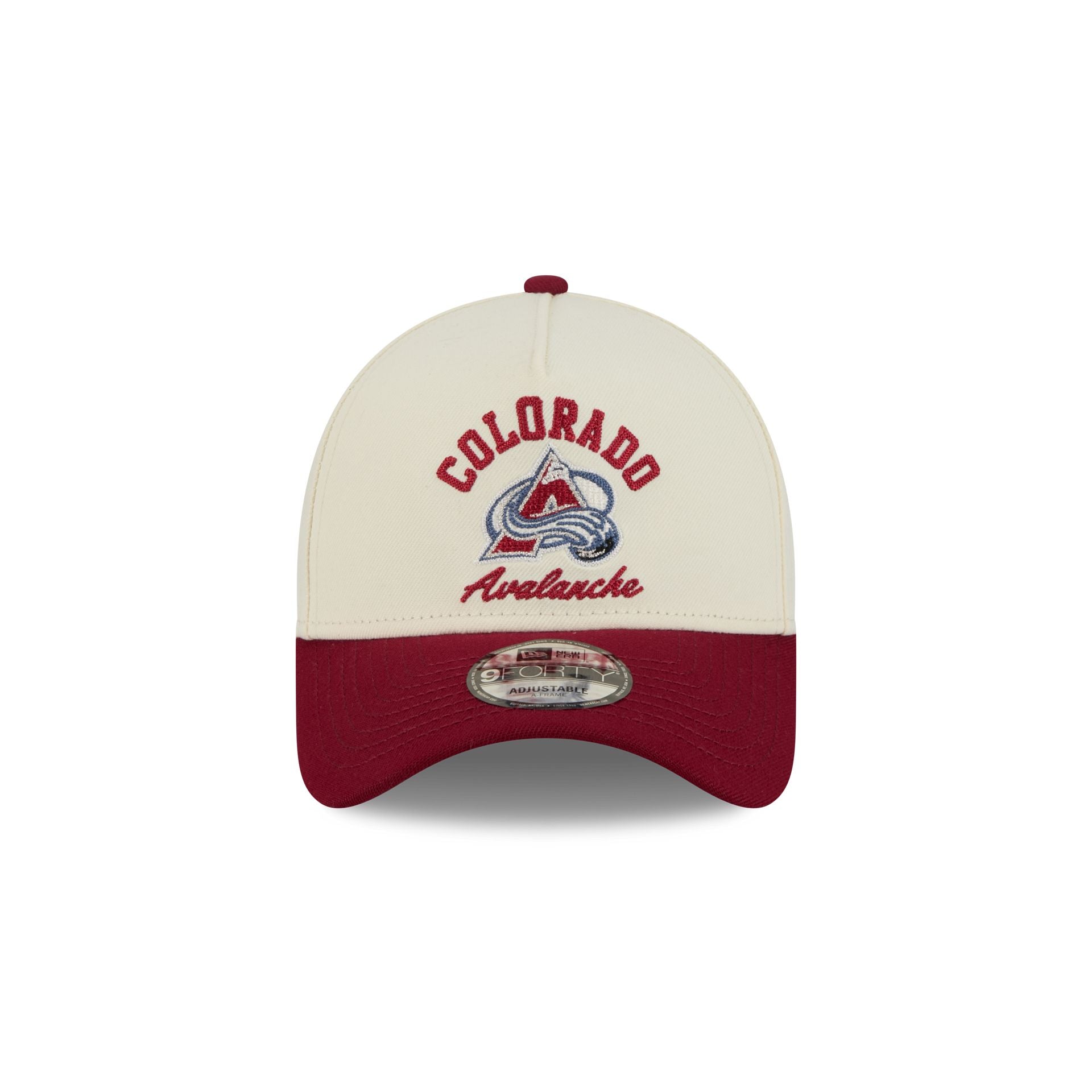 Alternative view of Colorado Avalanche Chrome White Arched 9Forty A-Frame Snapback Hat