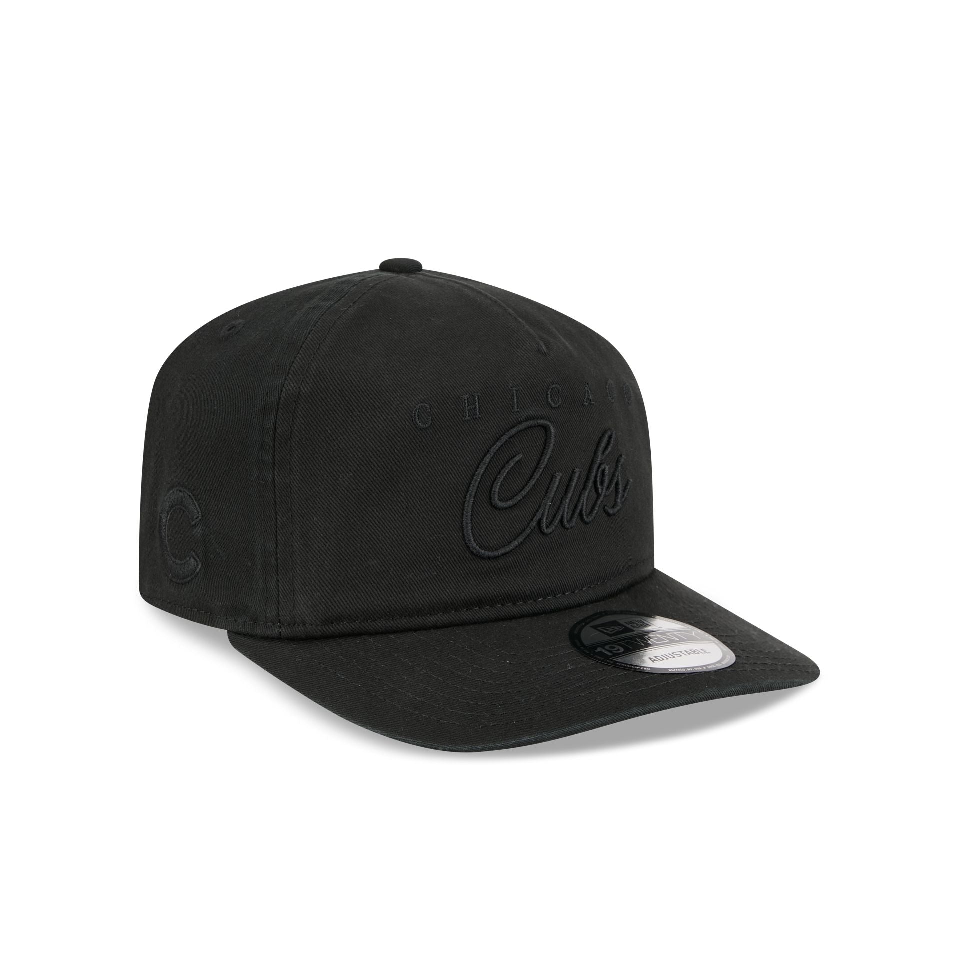 Chicago Cubs All Black Scripted 19Twenty Adjustable Hat