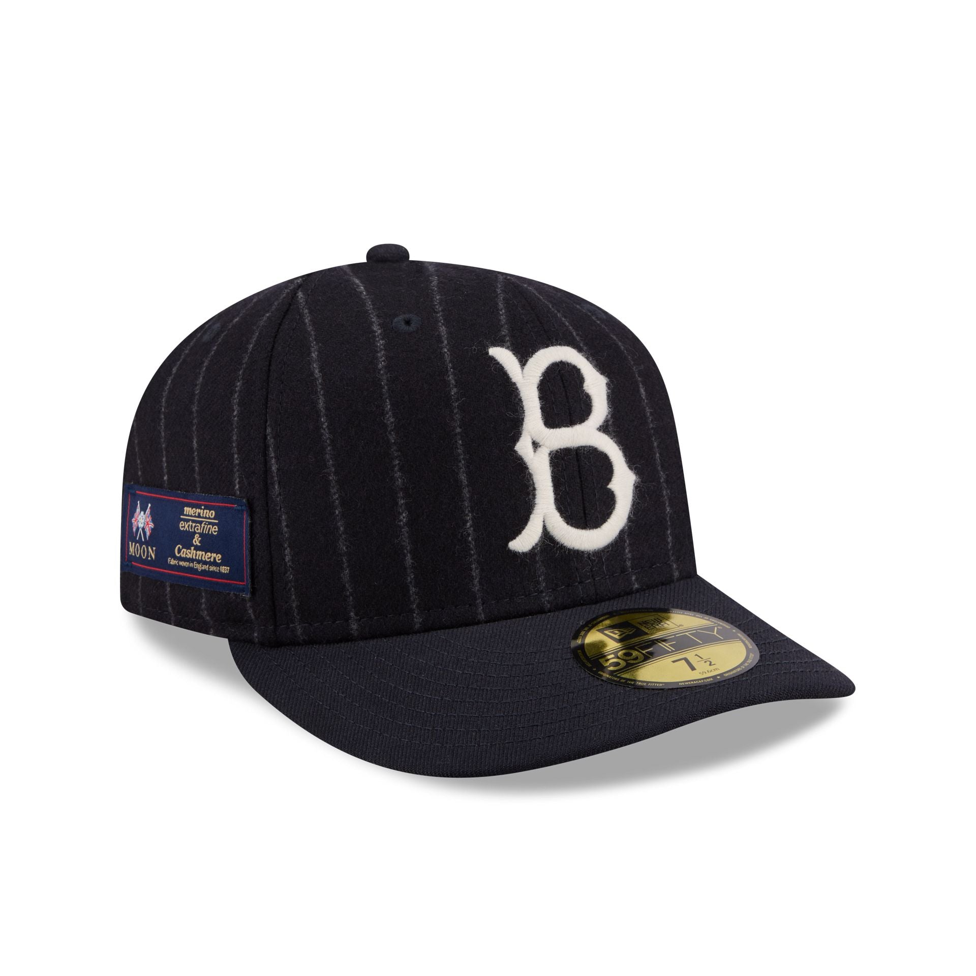 Brooklyn Dodgers Pinstripe Merino & Cashmere Moon 59Fifty Fitted Hat