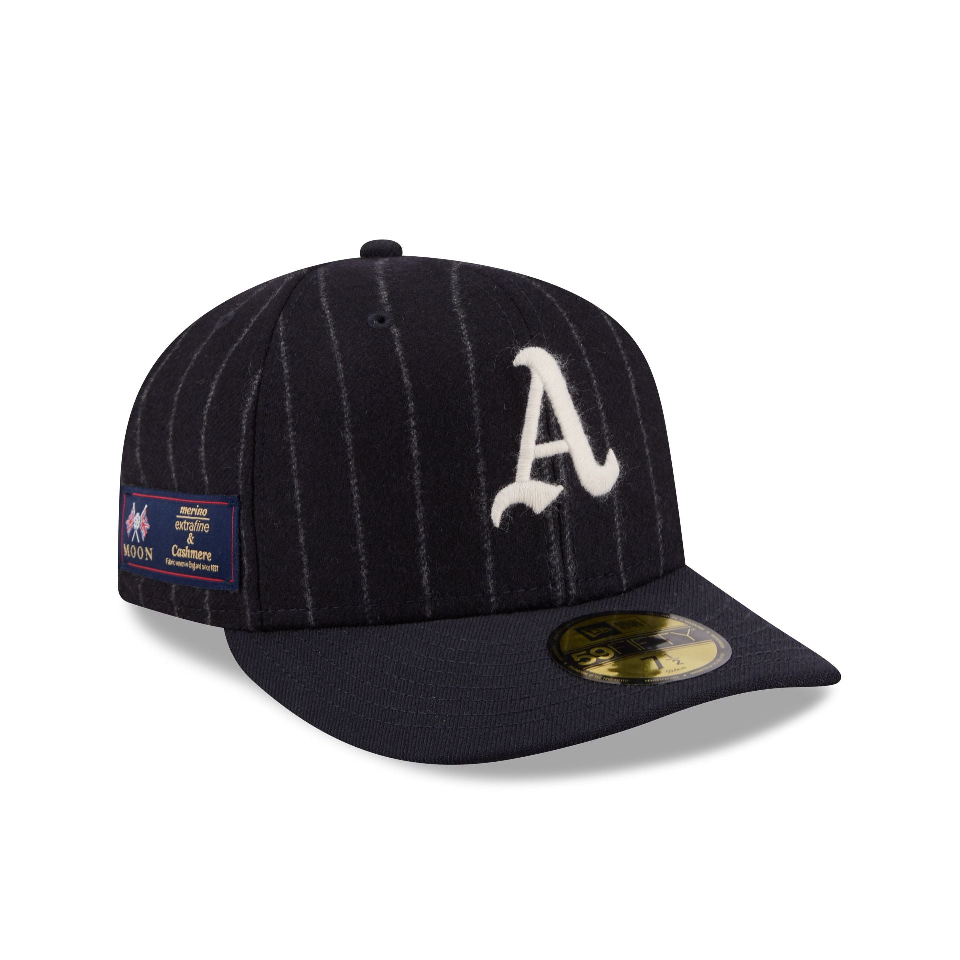 Athletics Pinstripe Merino & Cashmere Moon 59Fifty Fitted Hat
