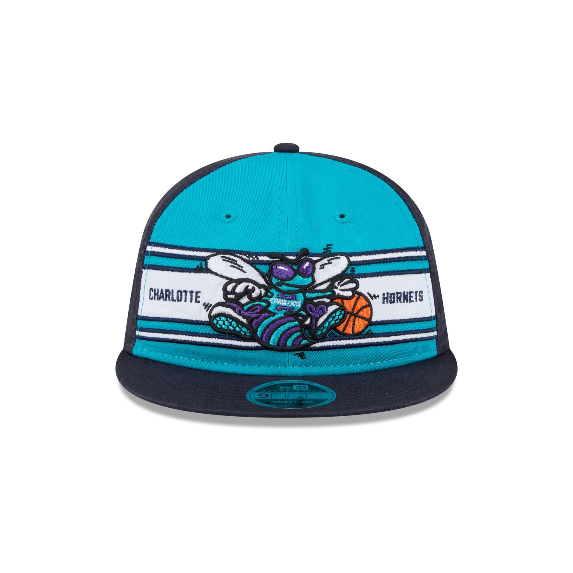 Alternative view of Charlotte Hornets Team Stripes Retro Crown 9Fifty Snapback Hat
