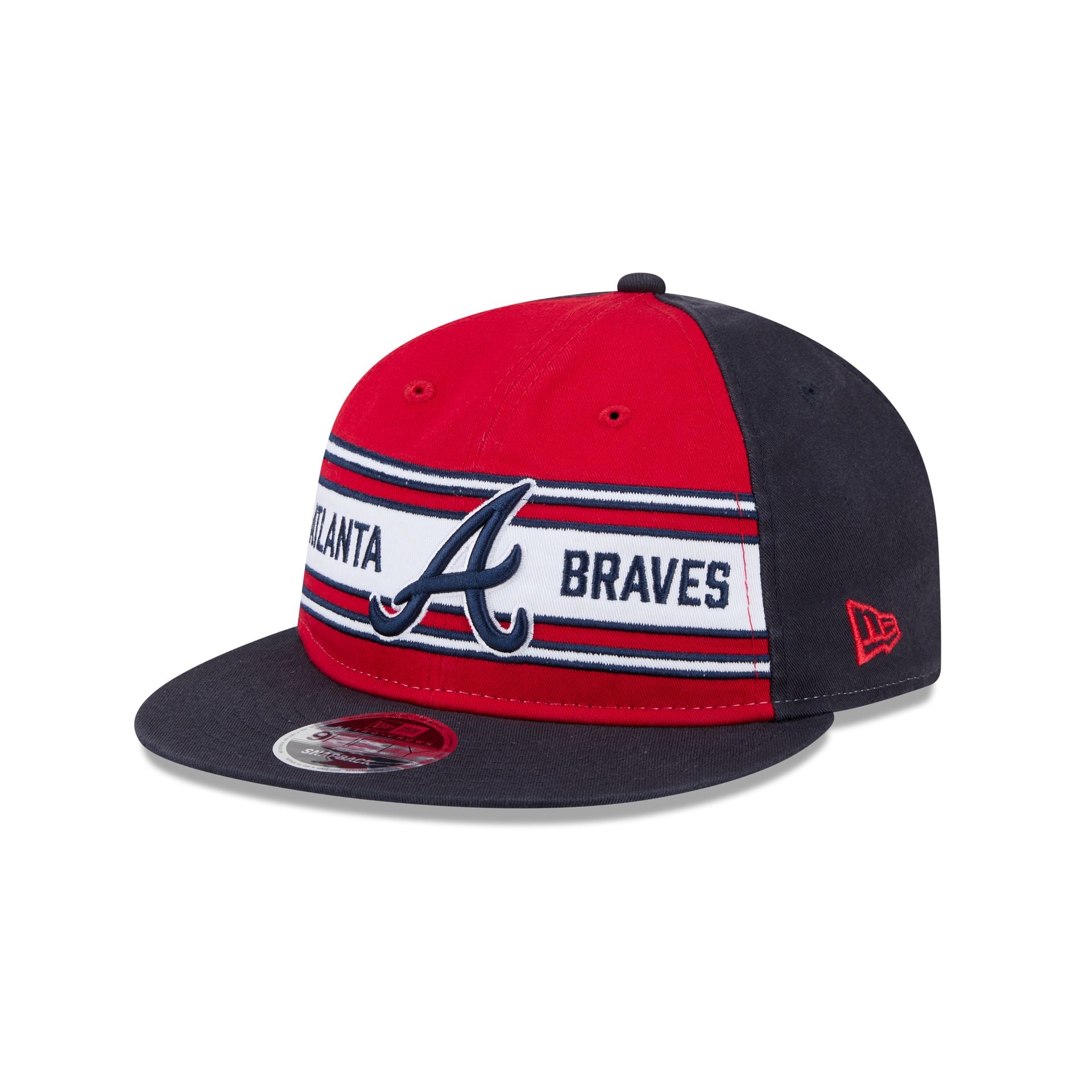Atlanta Braves Team Stripes Retro Crown 9Fifty Snapback Hat