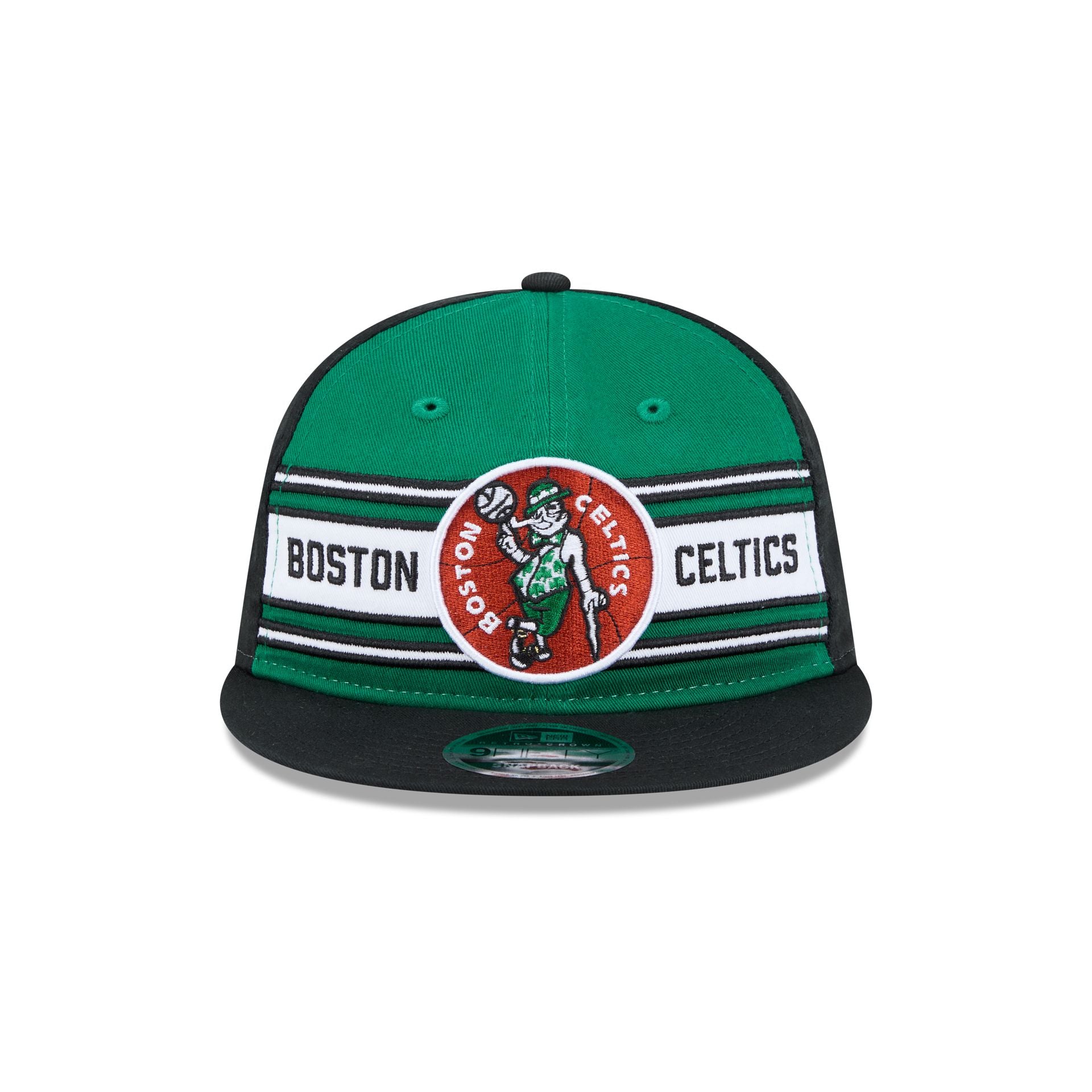 Alternative view of Boston Celtics Team Stripes Retro Crown 9Fifty Snapback Hat
