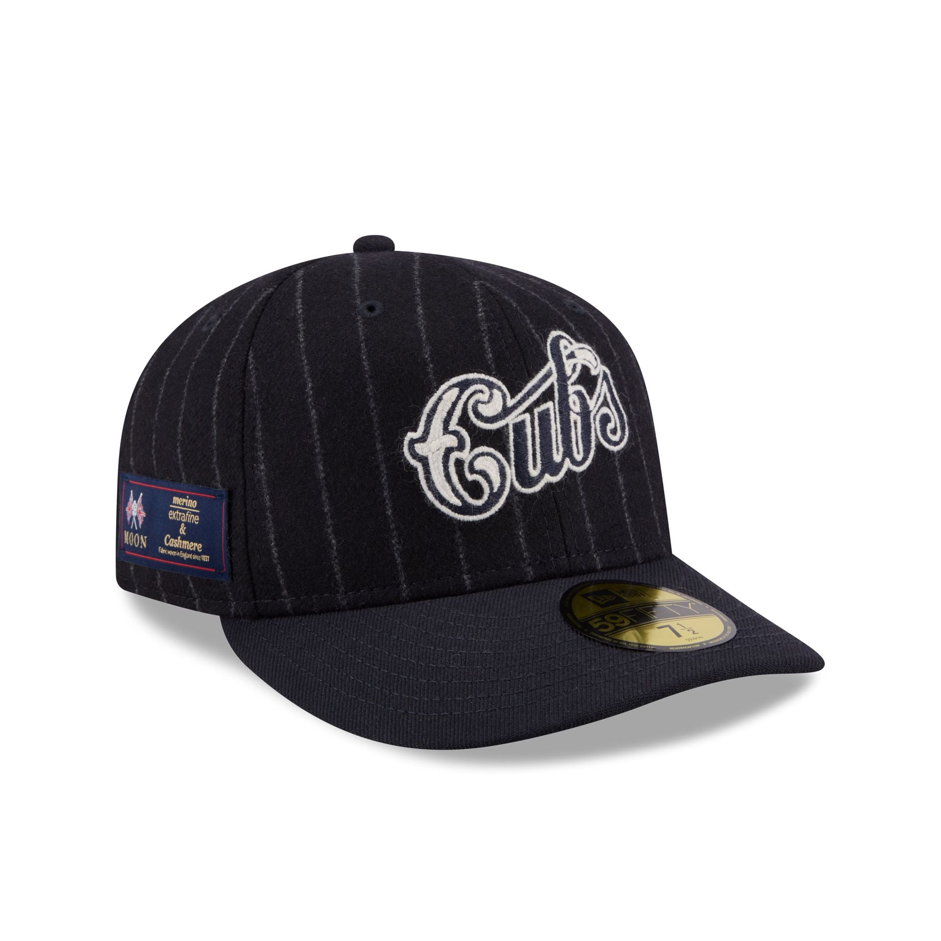 Chicago Cubs Pinstripe Merino & Cashmere Moon 59Fifty Fitted Hat