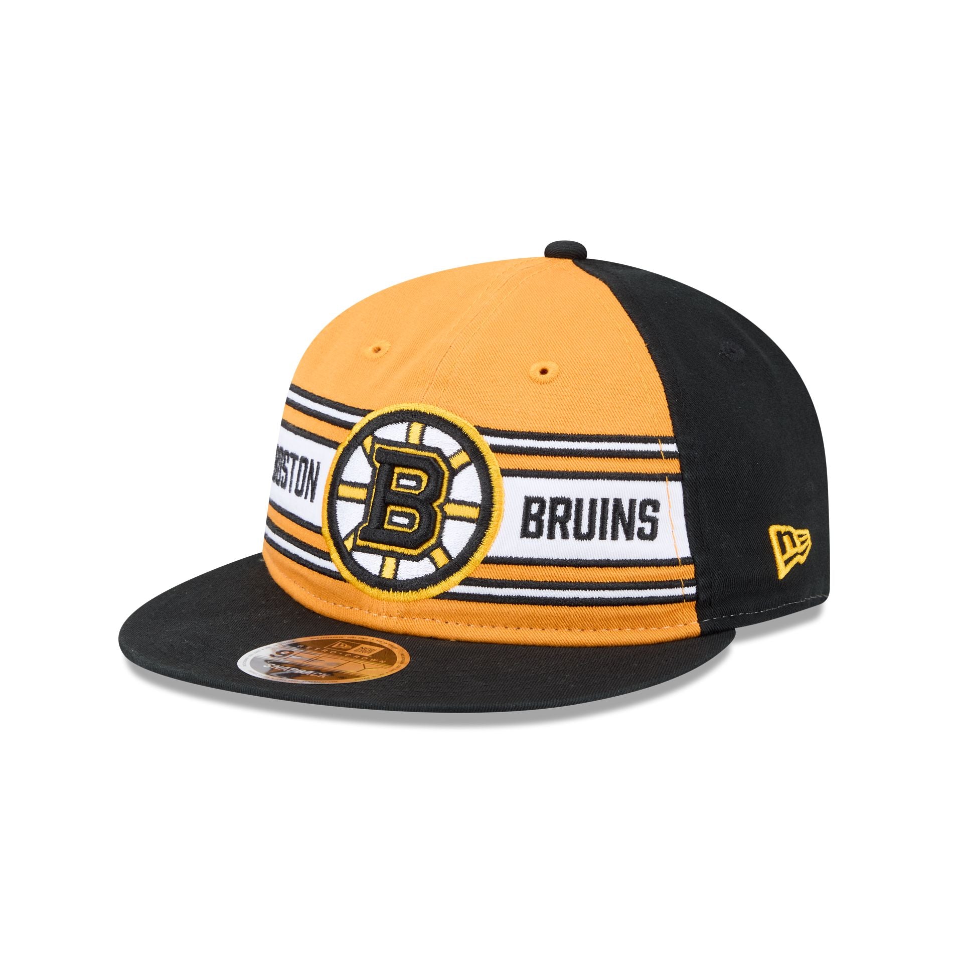 Boston Bruins Team Stripes Retro Crown 9Fifty Snapback Hat