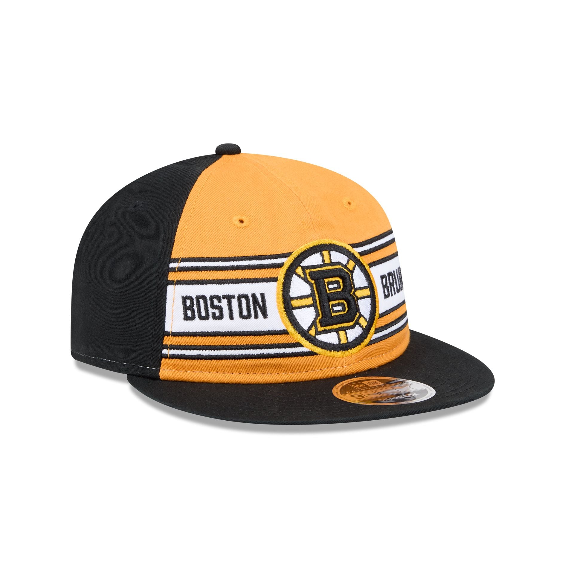 Boston Bruins Team Stripes Retro Crown 9Fifty Snapback Hat - Image 3