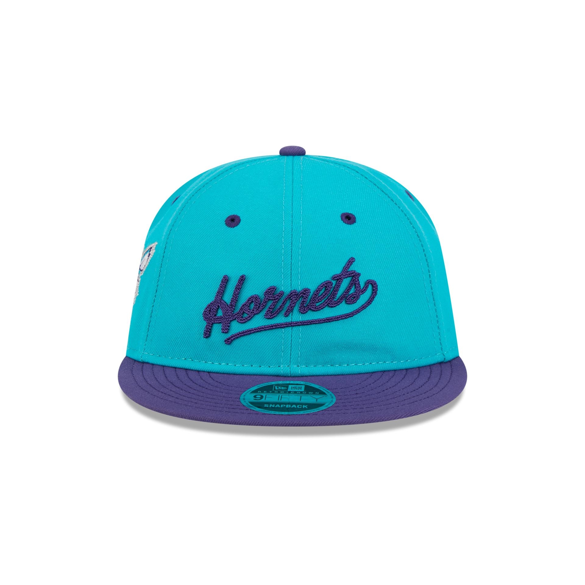 Alternative view of Charlotte Hornets Chainstitch Script Retro Crown 9Fifty Snapback Hat