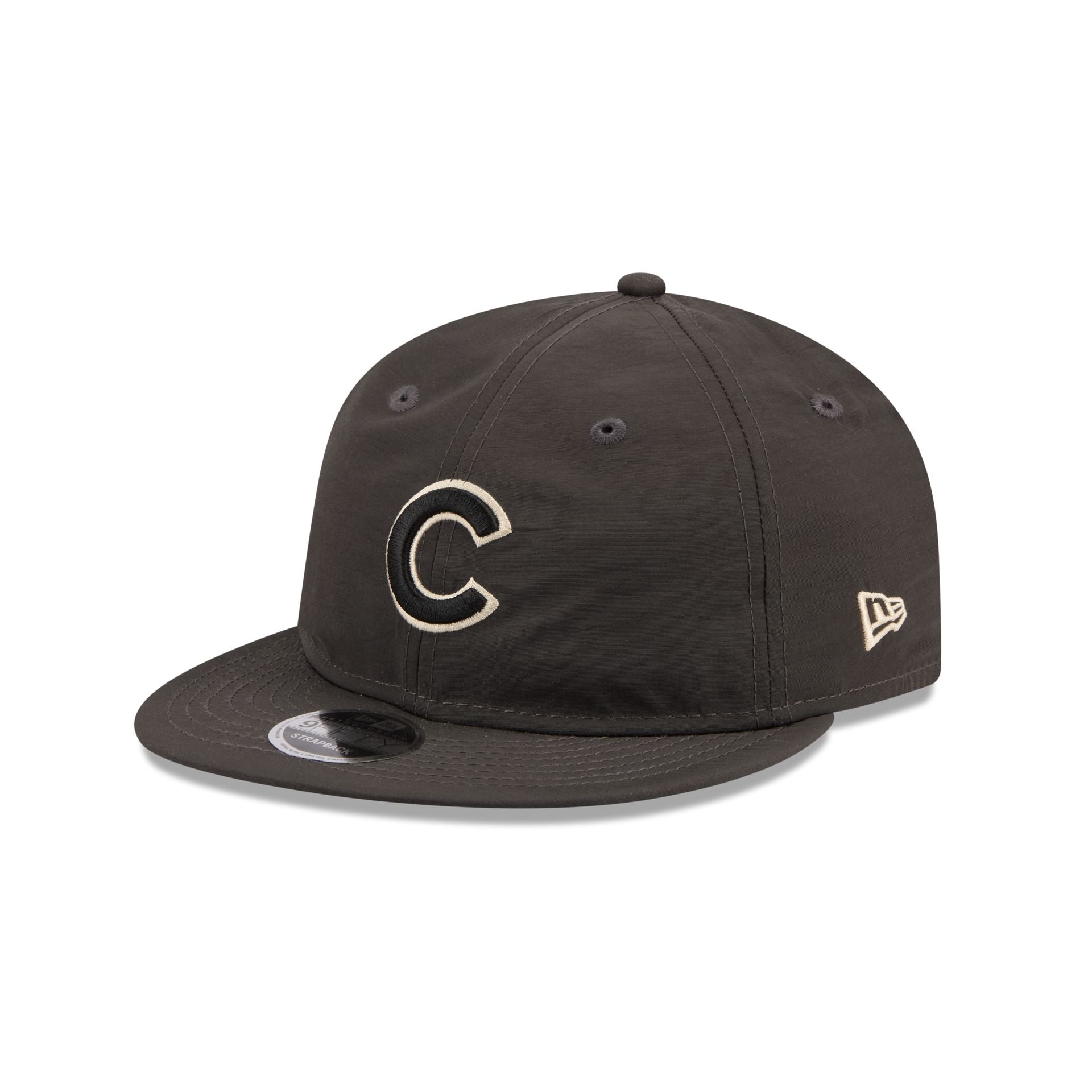 Chicago Cubs Three Looms Nylon Black Retro Crown 9Fifty Adjustable Hat