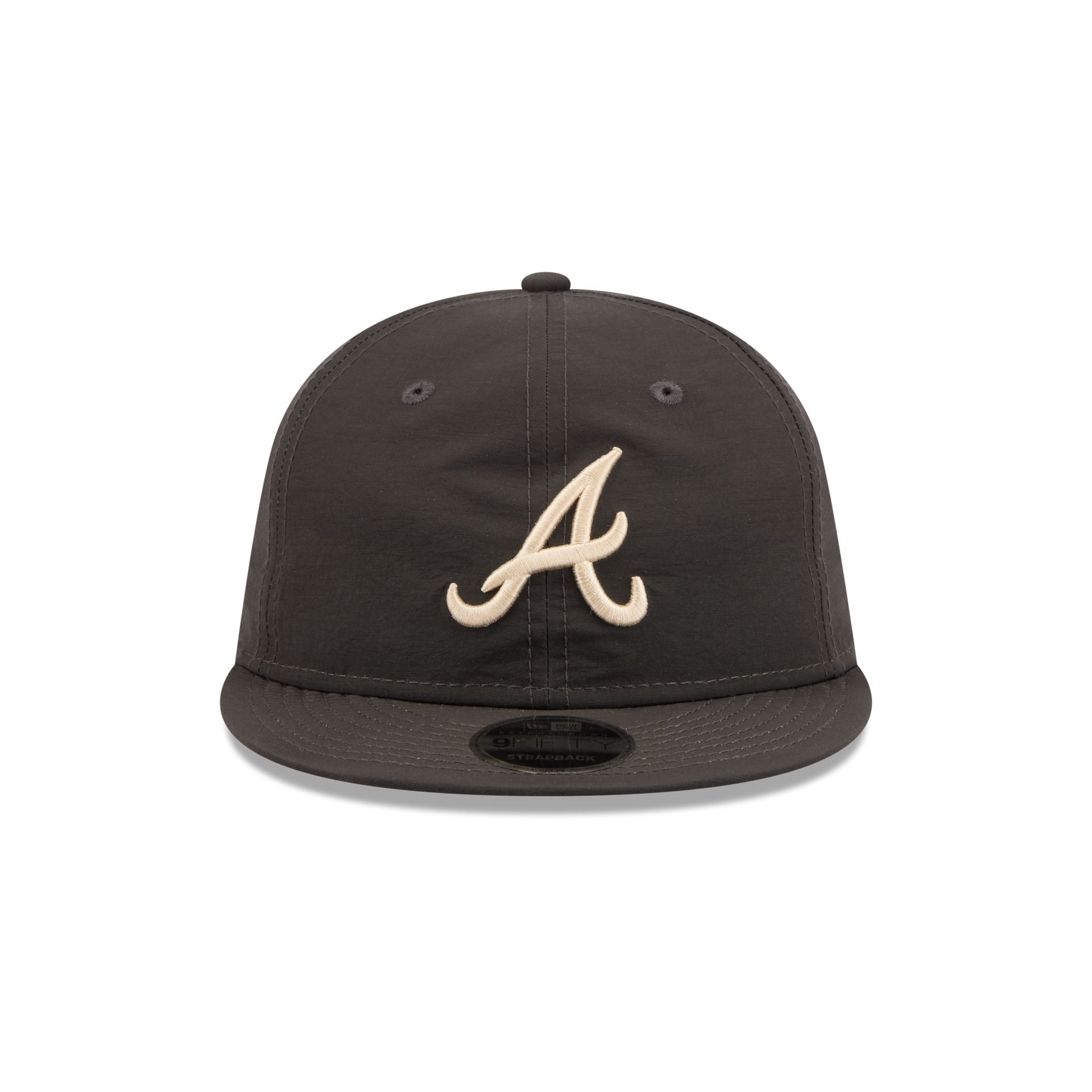 Alternative view of Atlanta Braves Three Looms Nylon Black Retro Crown 9Fifty Adjustable Hat