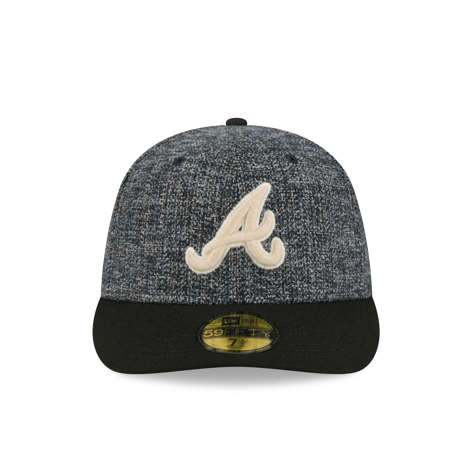 Alternative view of Atlanta Braves Three Looms Tweedy Cotton Black 59Fifty Fitted Hat