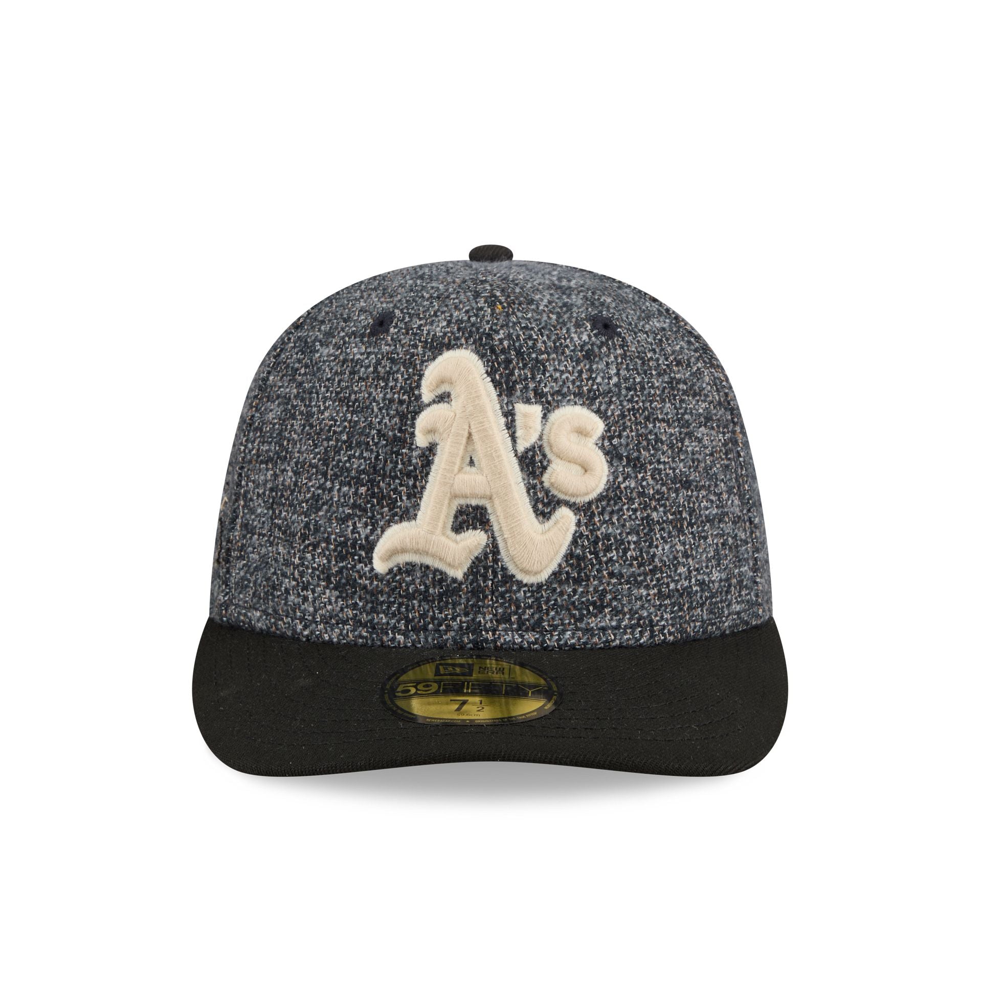 Alternative view of Athletics Three Looms Tweedy Cotton Black 59Fifty Fitted Hat