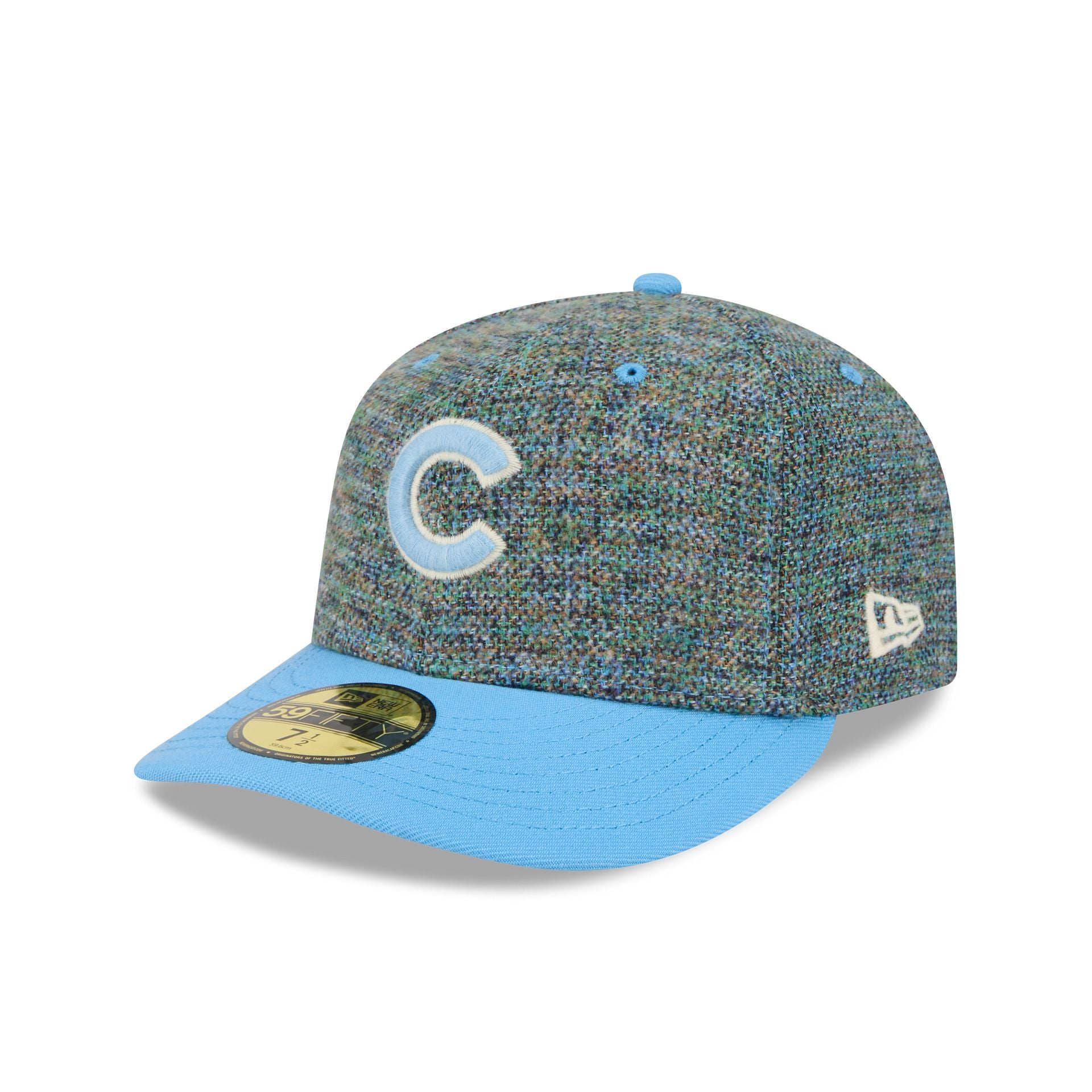 Chicago Cubs Three Looms Tweedy Cotton Radiant Blue 59Fifty Fitted Hat