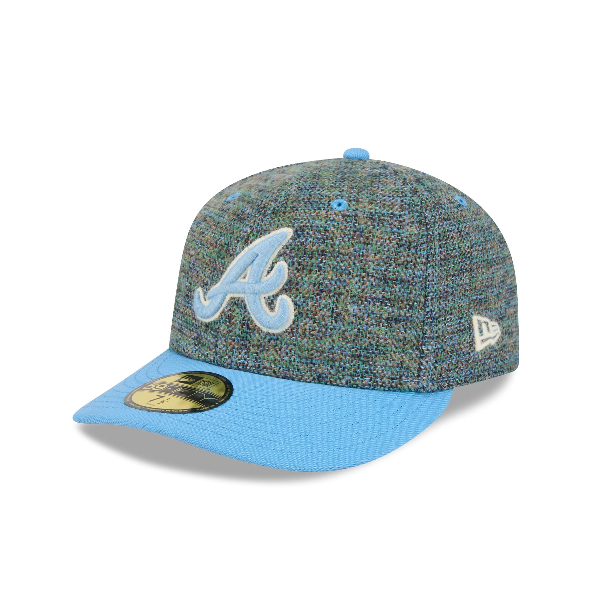 Atlanta Braves Three Looms Tweedy Cotton Radiant Blue 59Fifty Fitted Hat