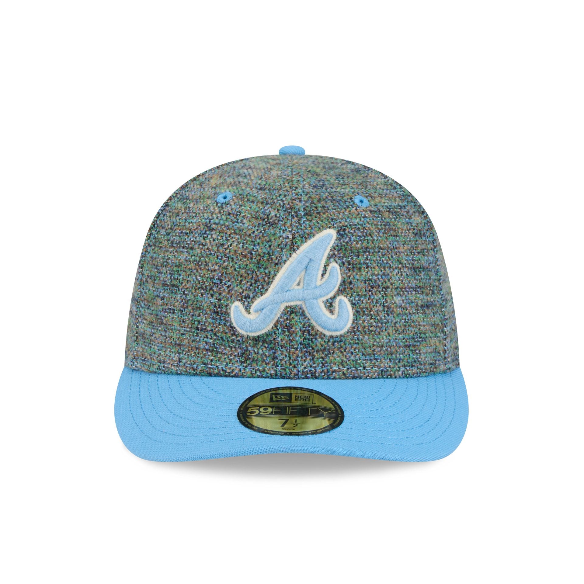 Alternative view of Atlanta Braves Three Looms Tweedy Cotton Radiant Blue 59Fifty Fitted Hat