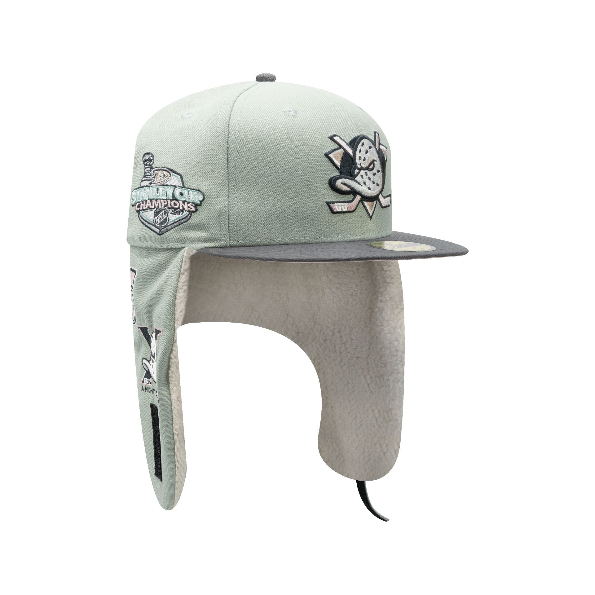 Anaheim Ducks Patches Mint Dog Ear 59Fifty Fitted Hat - Image 6
