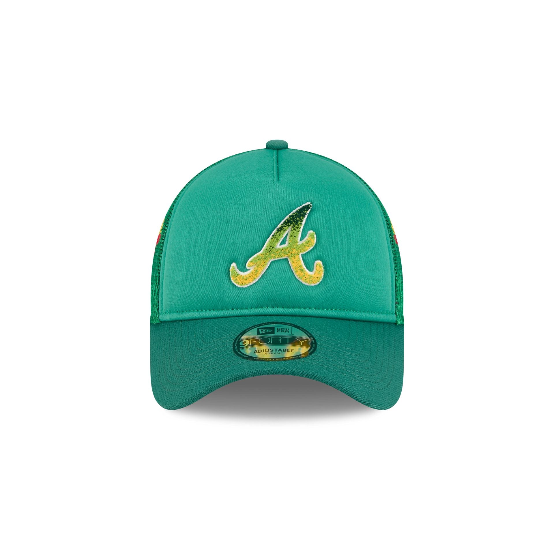Alternative view of Atlanta Braves Gradient Logo 9Forty A-Frame Trucker Hat