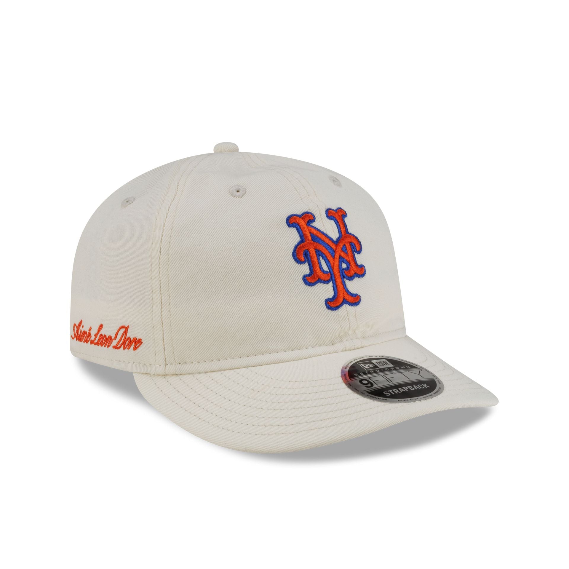 Aimé Leon Dore New York Mets Chrome White Retro Crown 9Fifty Strapback Hat