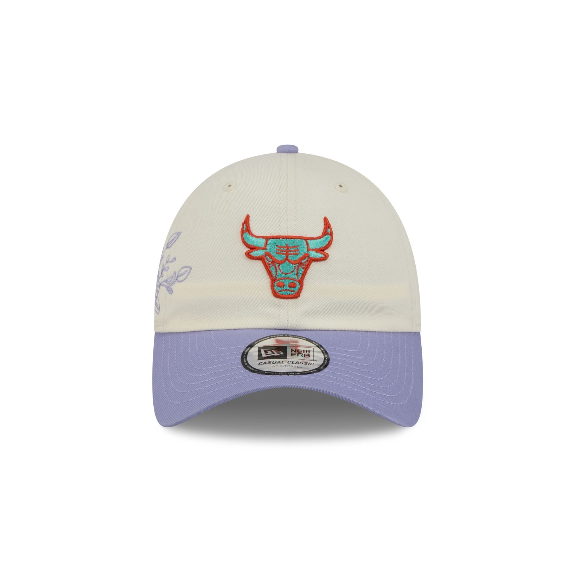 Alternative view of Chicago Bulls Lavender Flowers Casual Classic Adjustable Hat